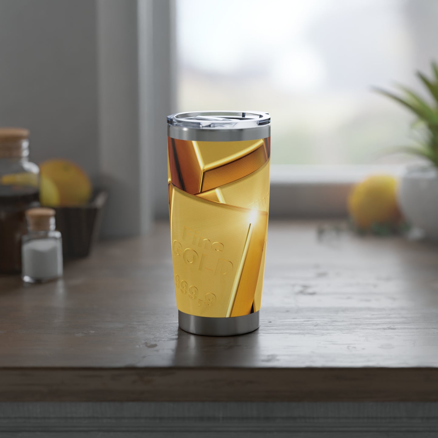 Vagabond Gold Bar Tumbler - 20oz Insulated Travel Mug for Luxury Drinkware