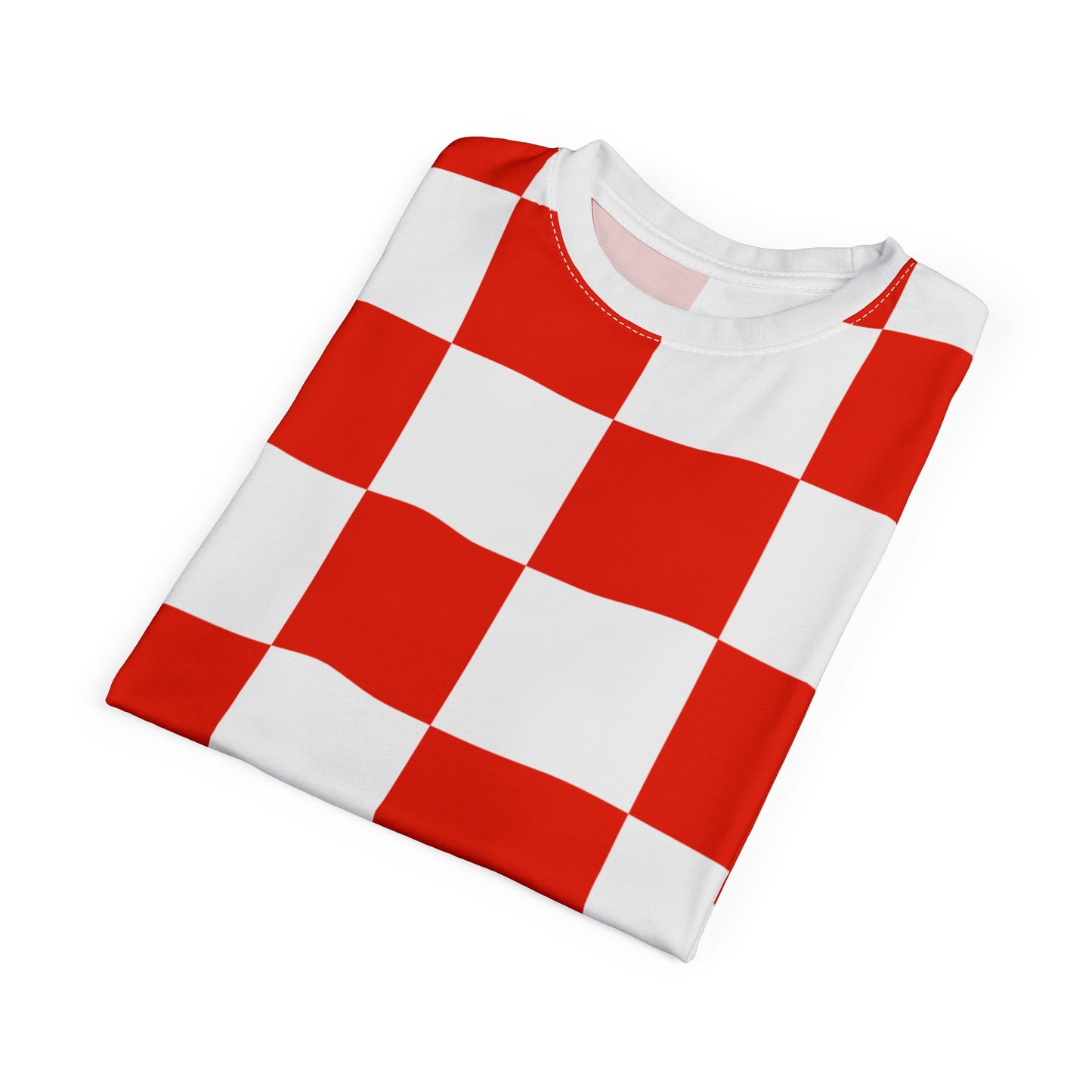 Vibrant Red Checkerboard Unisex Tee