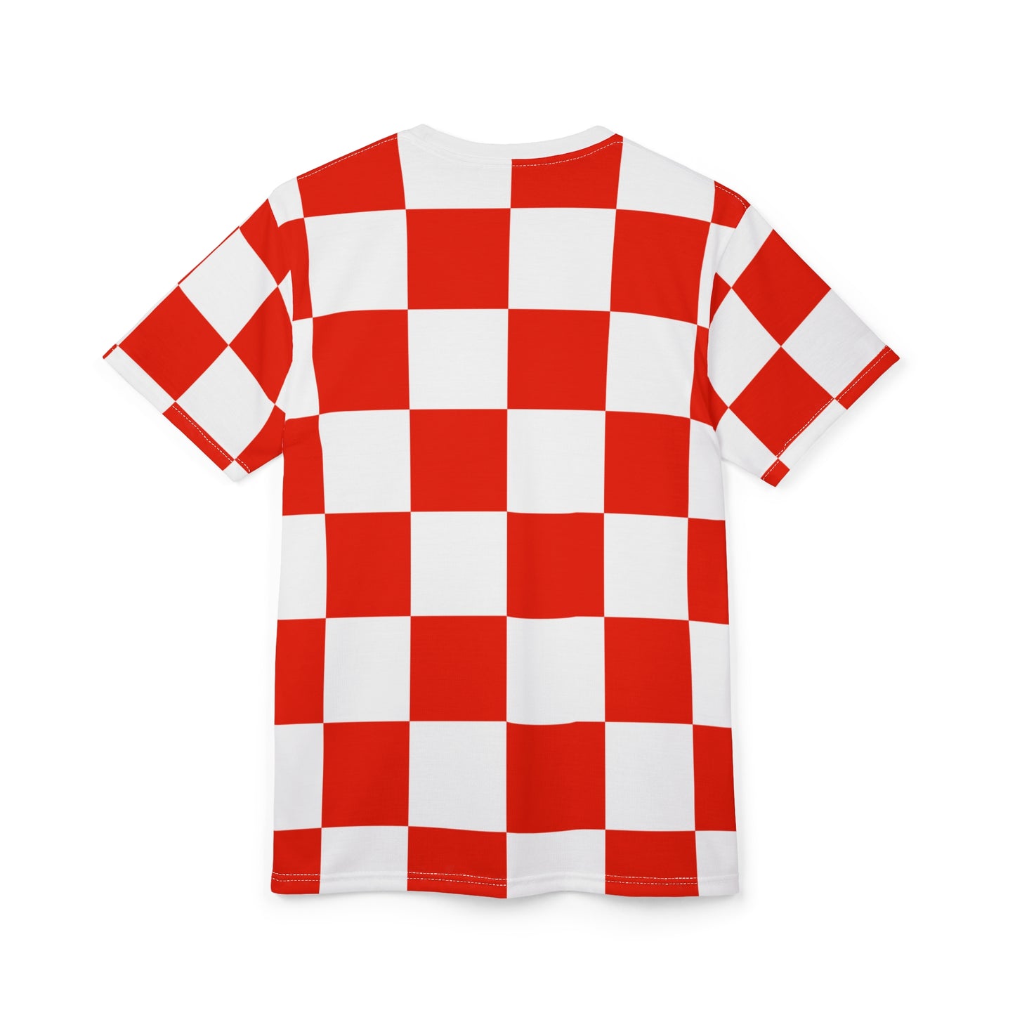 Vibrant Red Checkerboard Unisex Tee