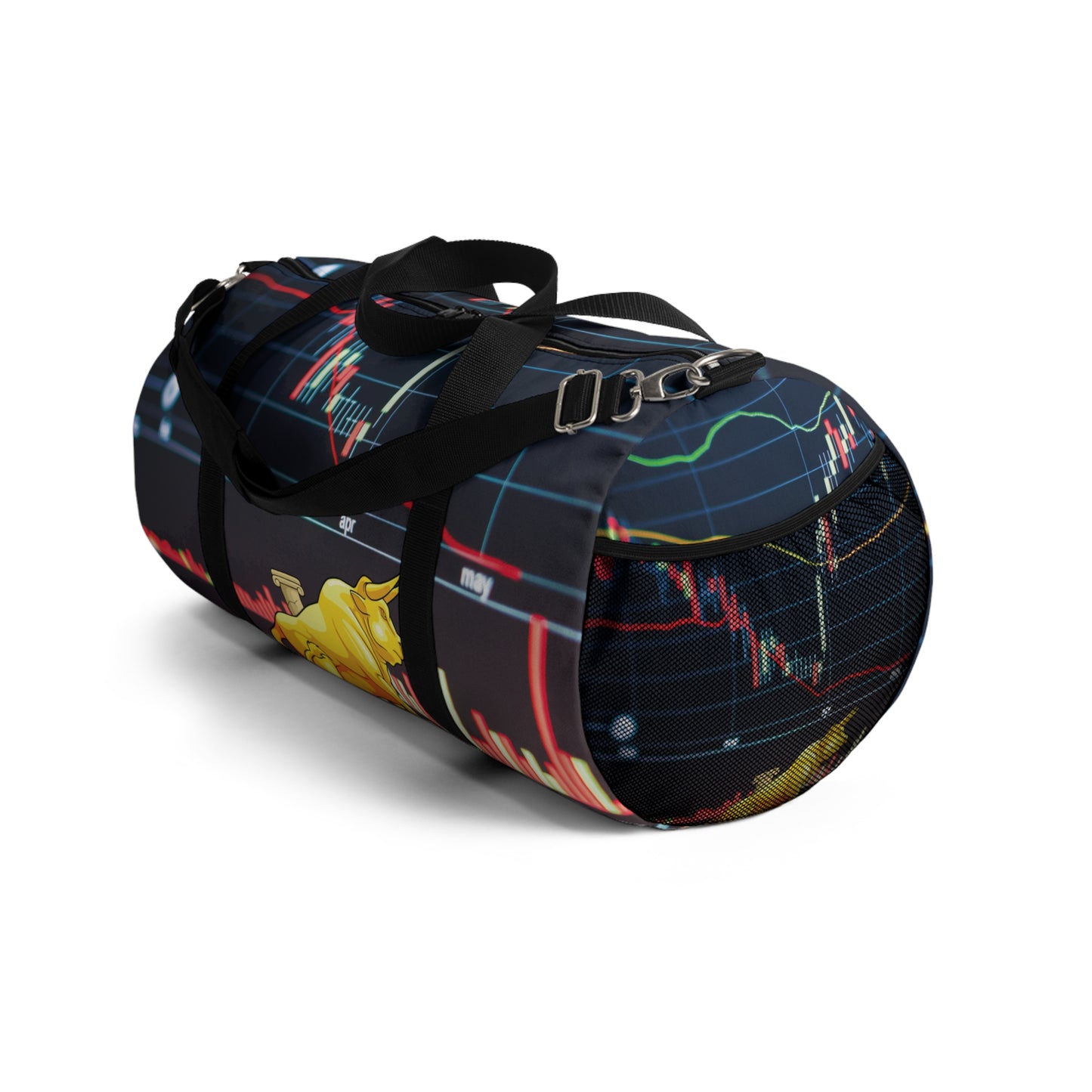 Stock Chart Duffel Bag, Golden Bull Print