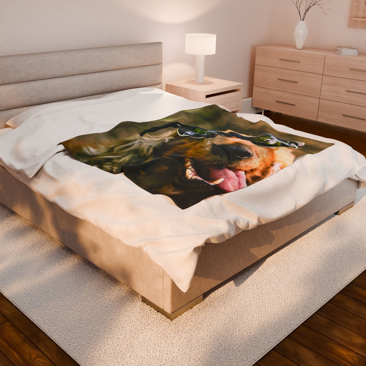 Cool Dog Velveteen Plush Blanket