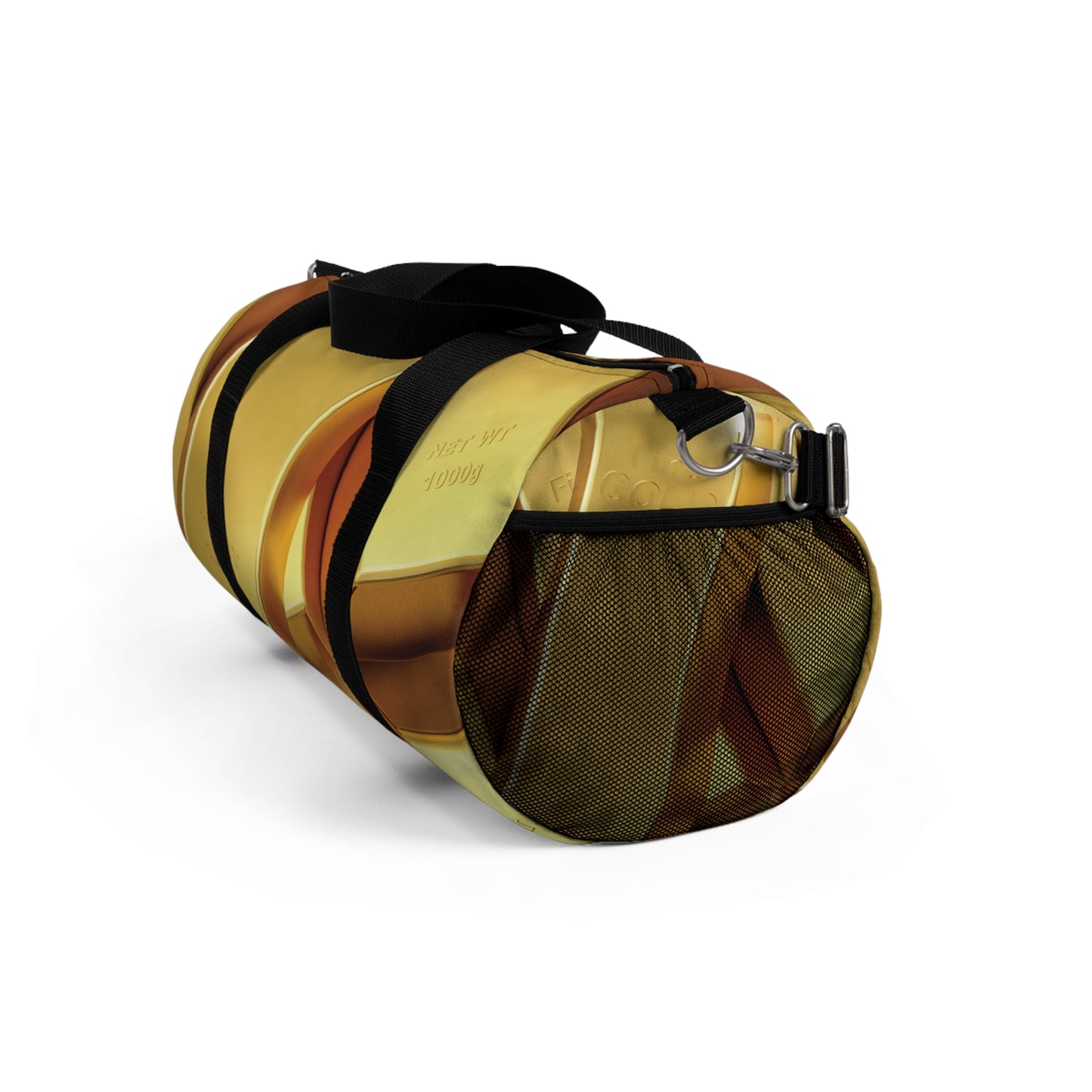 Gold Bars Print Duffel Bag With Strap