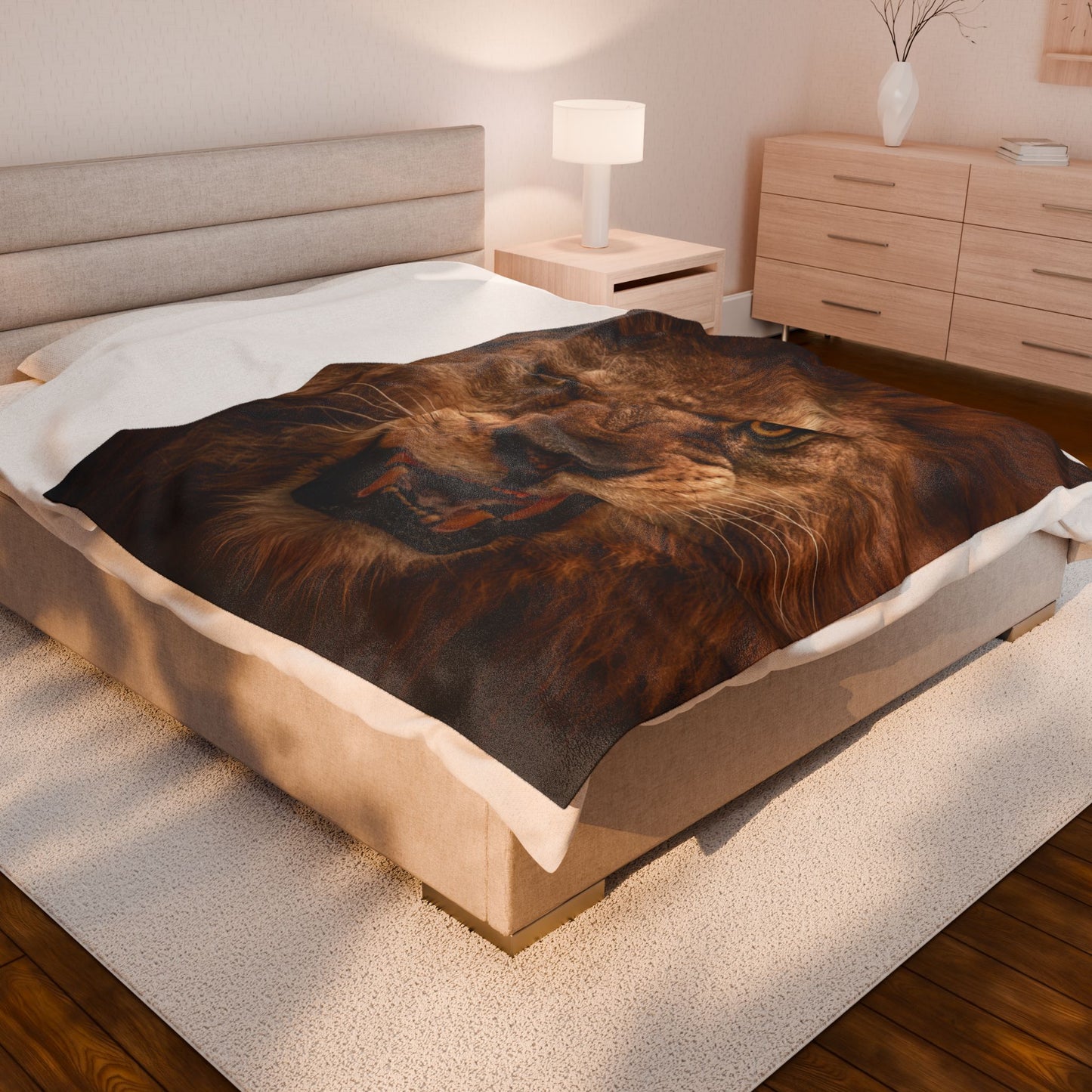 Lion Velveteen Plush Blanket