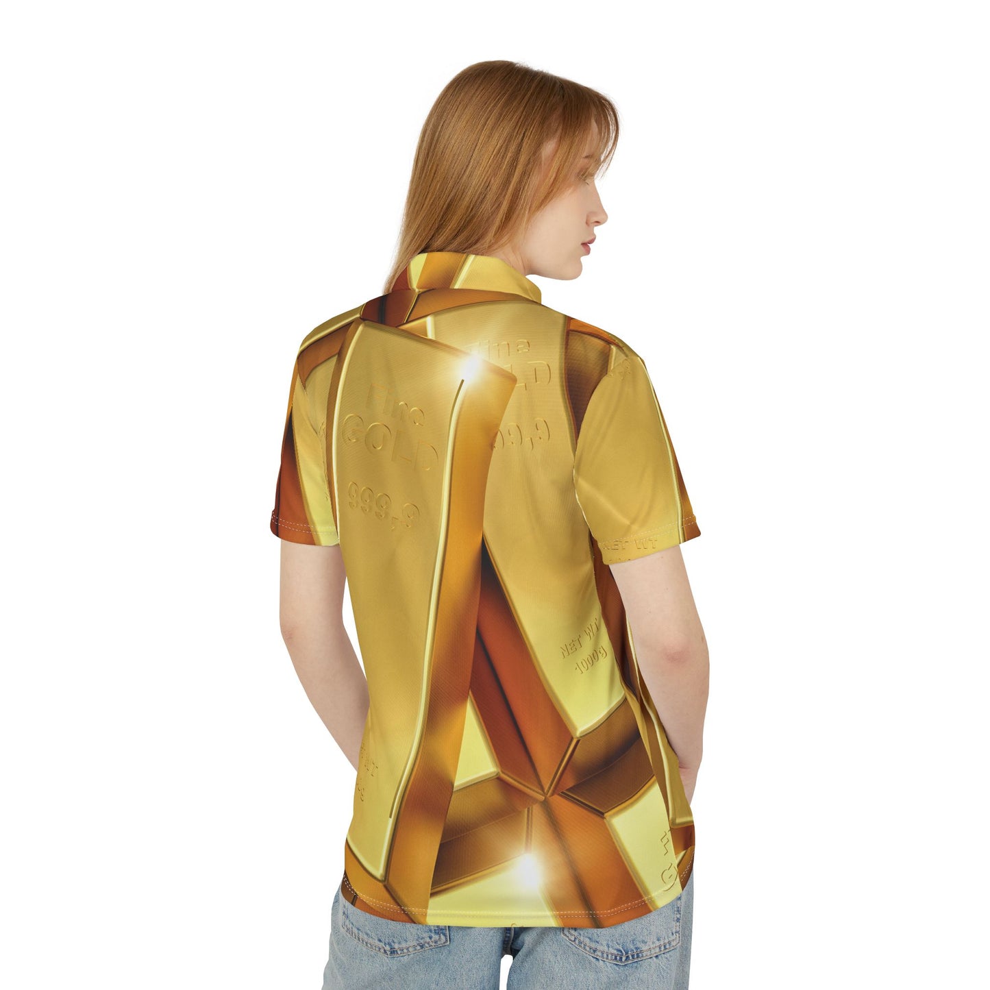 Fine Gold Unisex Polo Shirt (AOP)