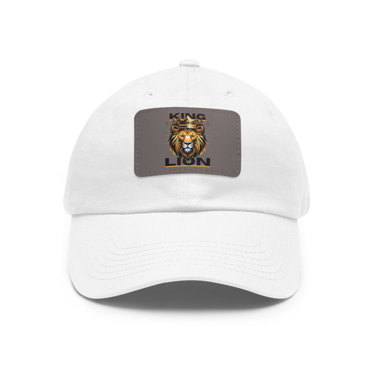 King Lion Dad Hat with Leather Patch (Rectangle)