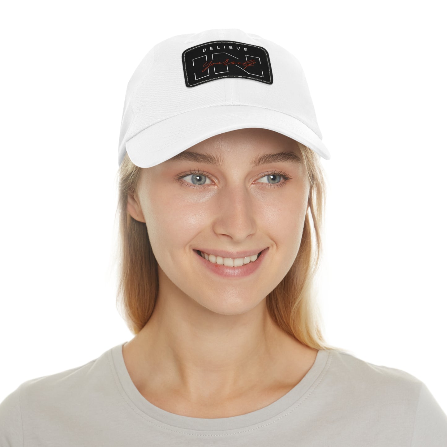 Stylish Dad Hat with Leather Patch - Believe in Yourself