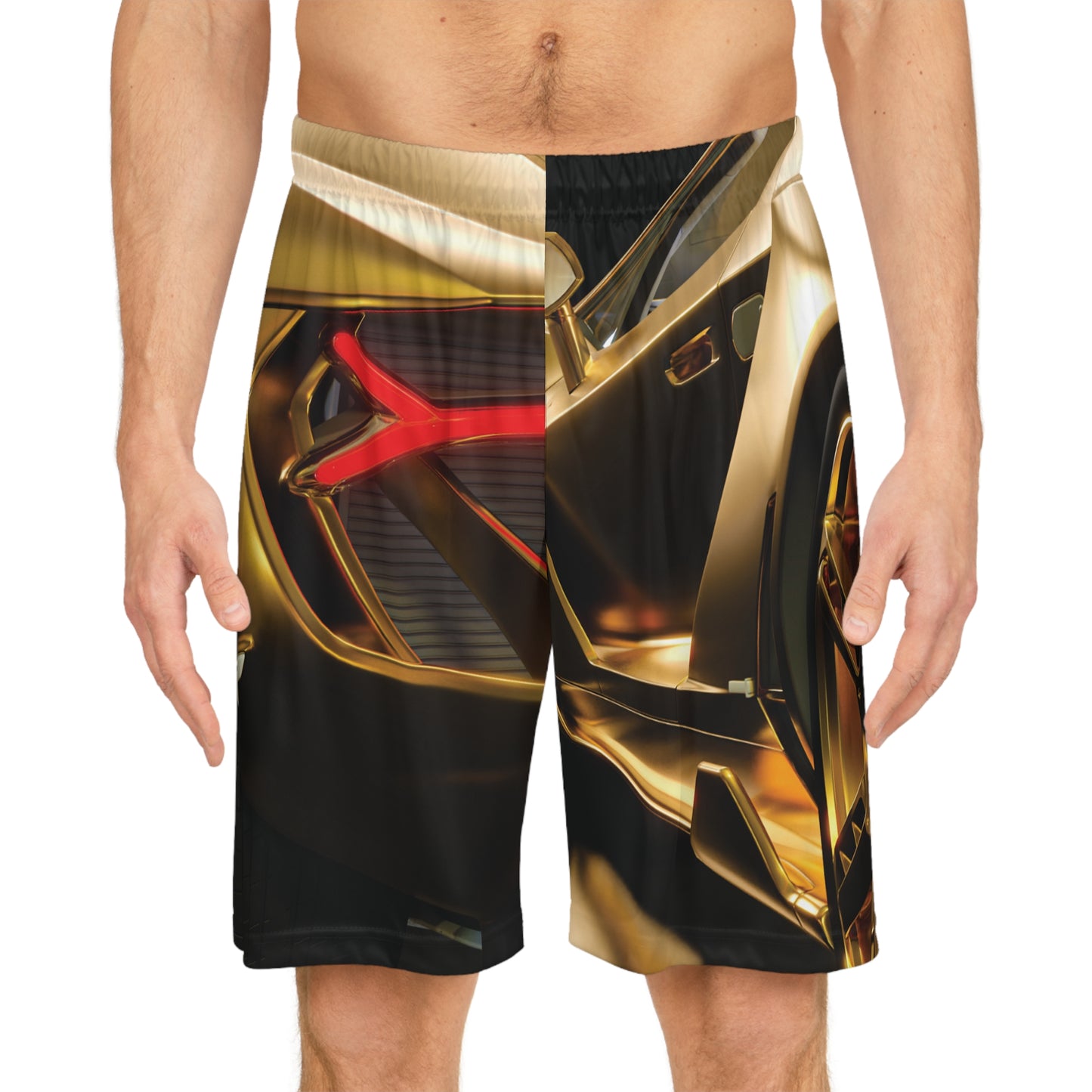 Gold Car Basketball Shorts