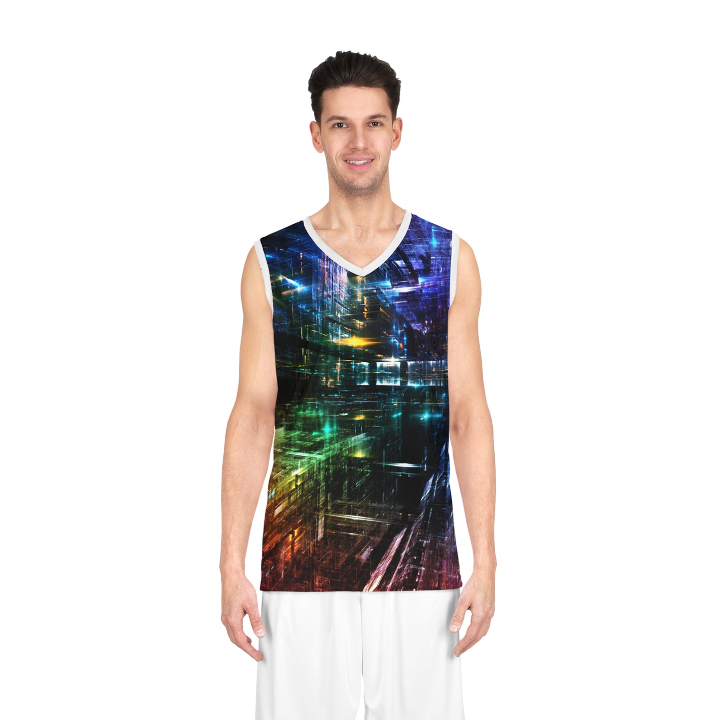 3D Lights Basketball Jersey All Over Print