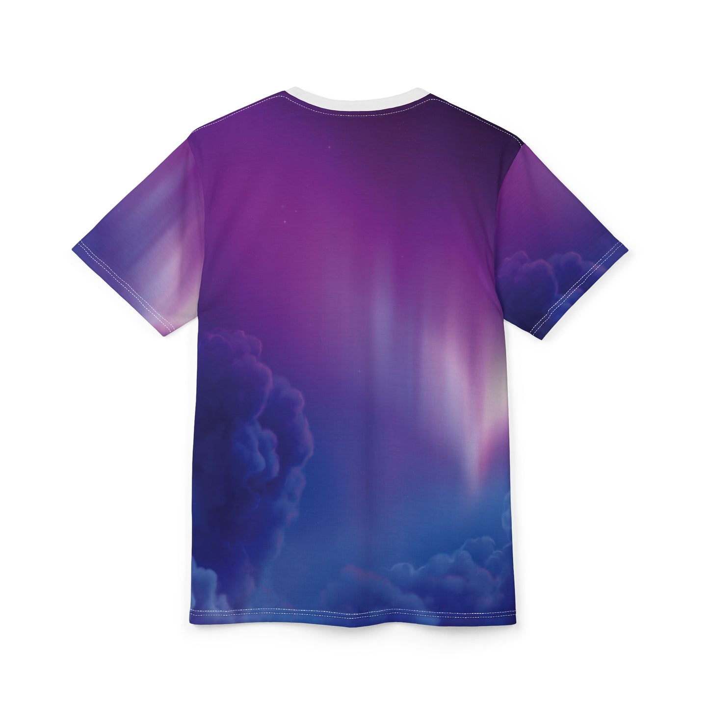 Clouds Graphic Tee, Polyester T-Shirt, Tagless Crew Neck