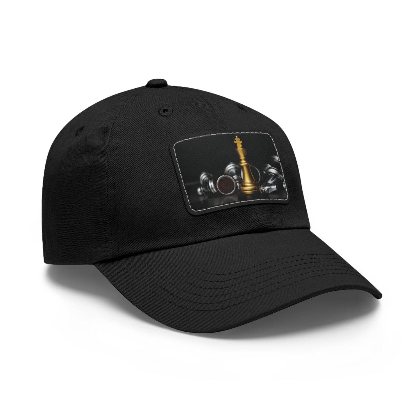 Chess Dad Hat with Leather Patch - Stylish Cap for Game Lovers