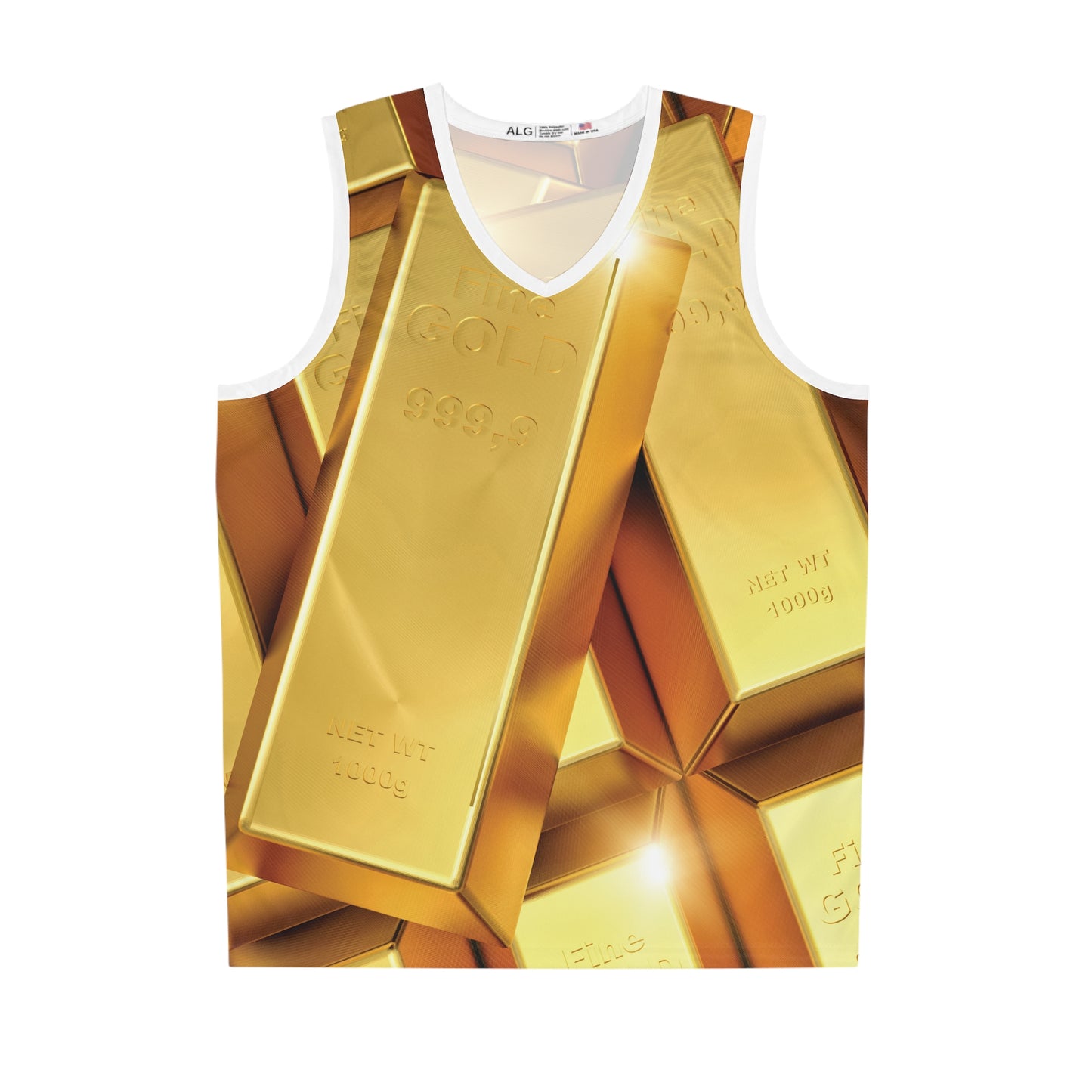 Gold Bars Basketball Jersey All Over Print