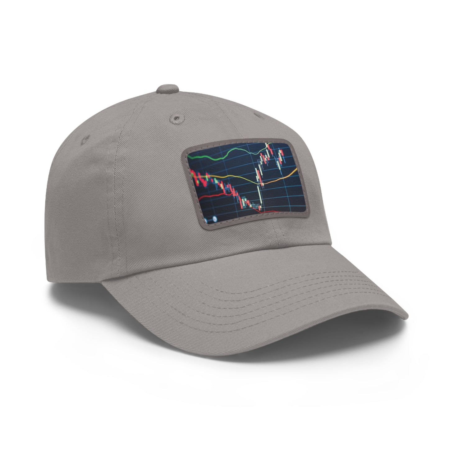 Stock Market Dad Hat with Leather Patch (Rectangle)