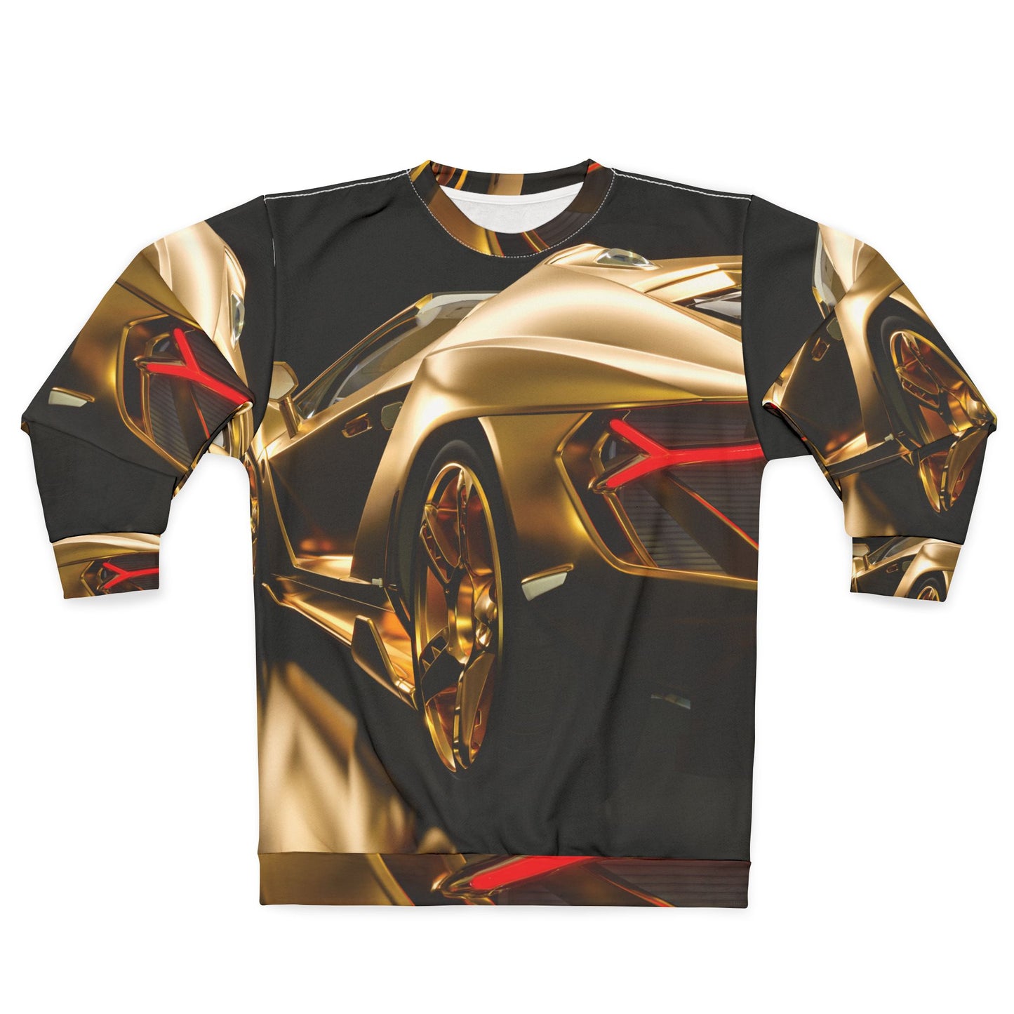 Gold Car All Over Print Sweatshirt