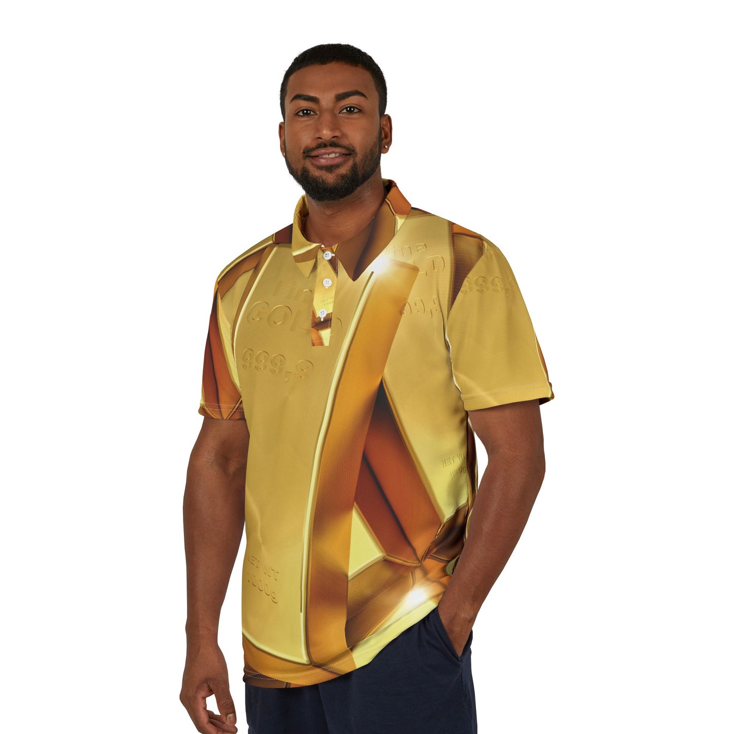 Fine Gold Unisex Polo Shirt (AOP)
