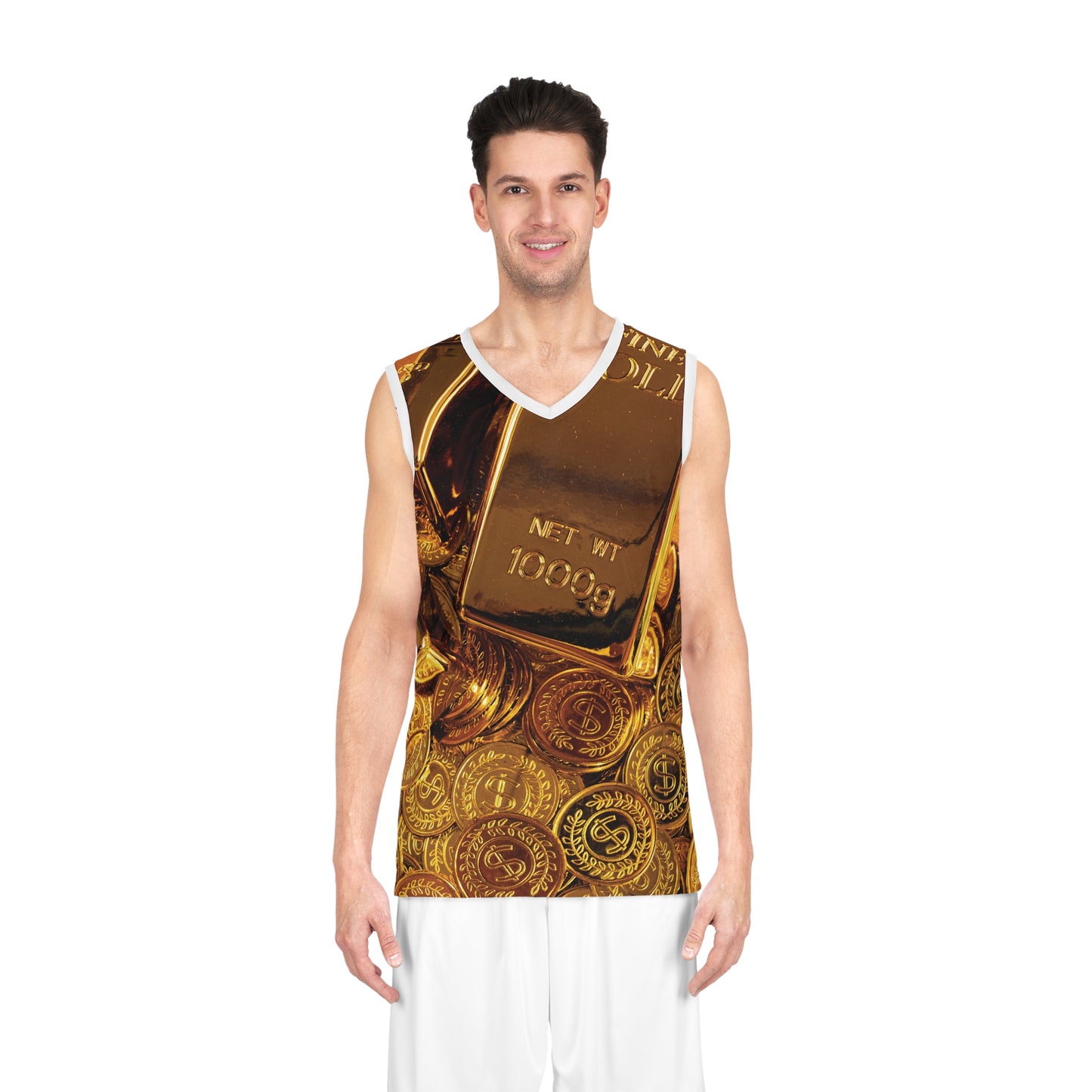 Gold Bars Gold Coins Basketball Jersey All Over Print