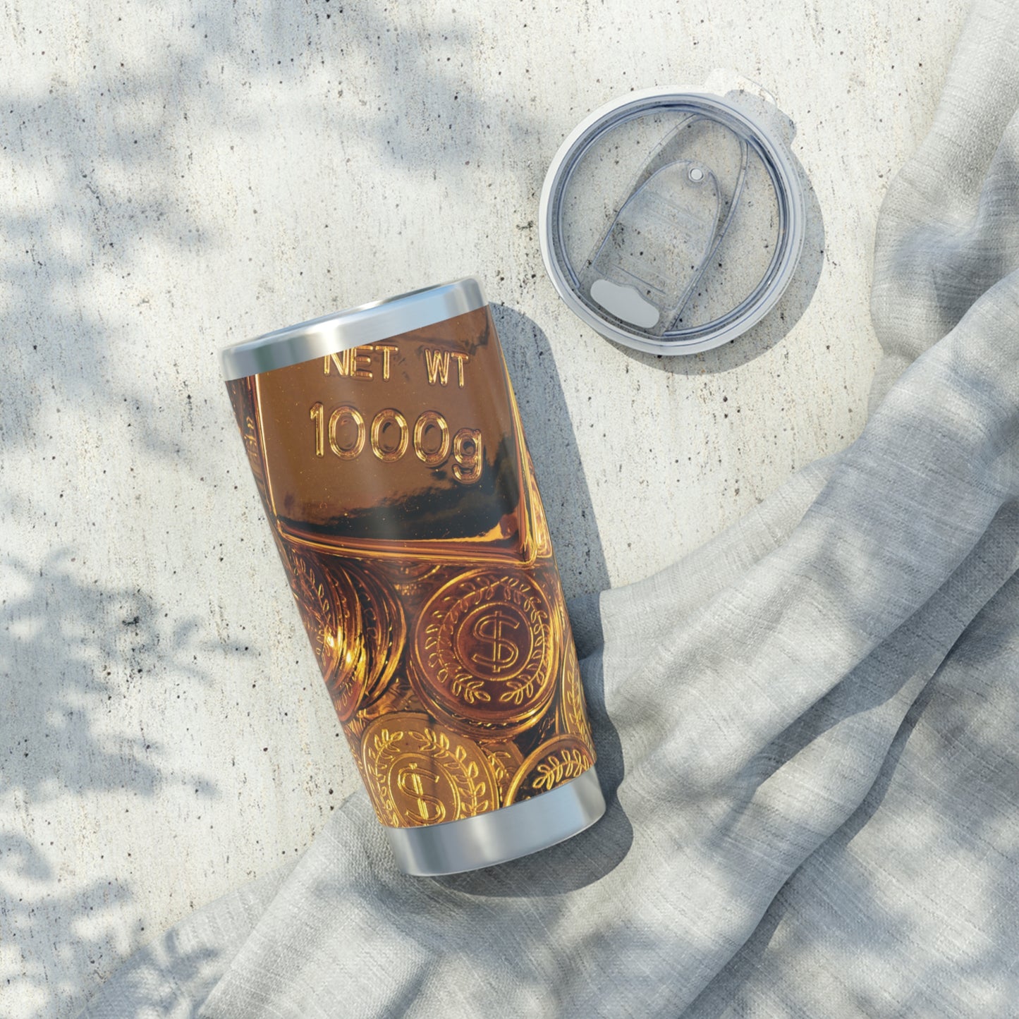 Vagabond Gold Coin 20oz Tumbler - Sleek Travel Mug for Adventure Seekers