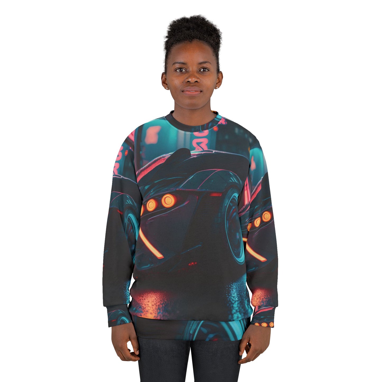 Neon Car Unisex Sweatshirt (AOP)