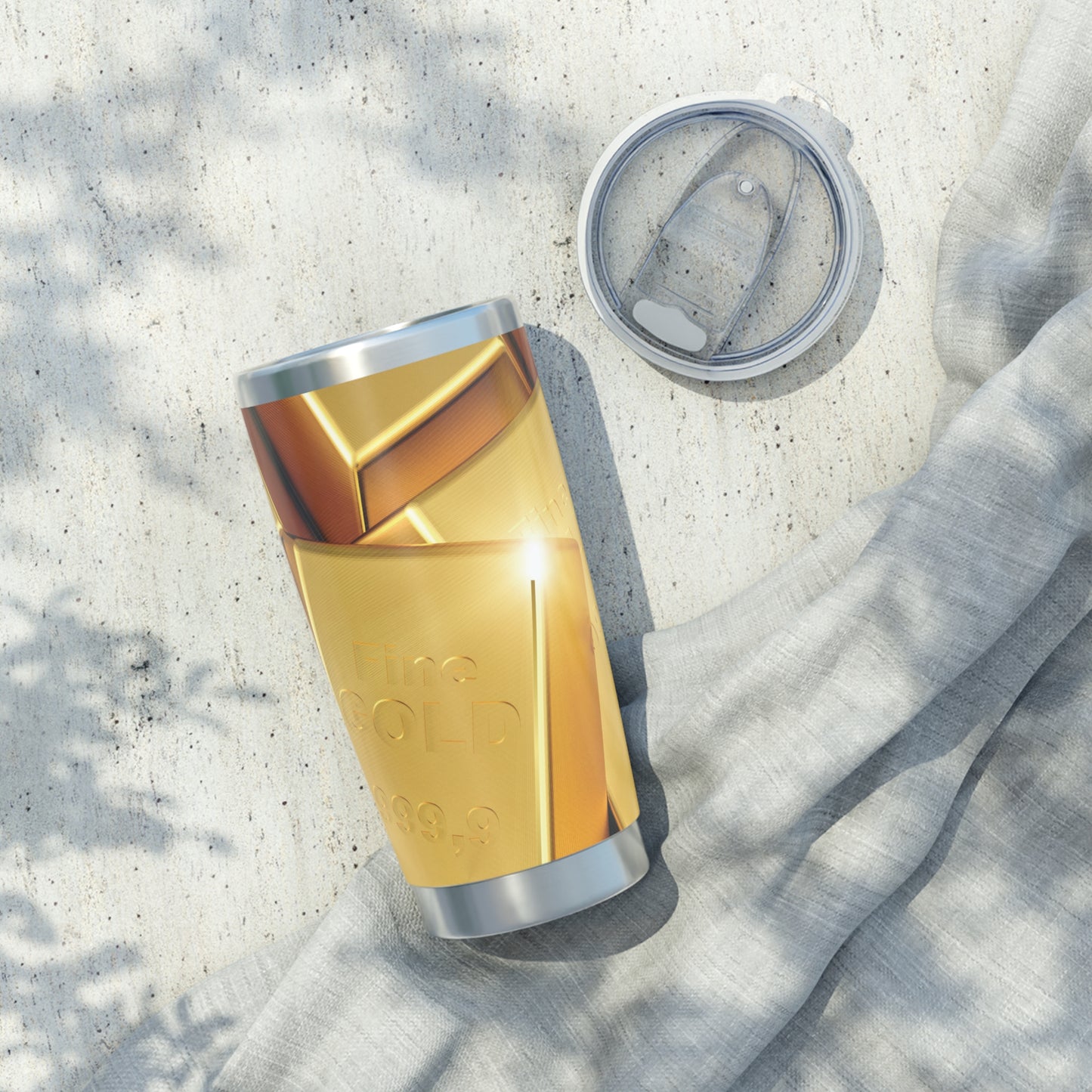 Vagabond Gold Bar Tumbler - 20oz Insulated Travel Mug for Luxury Drinkware