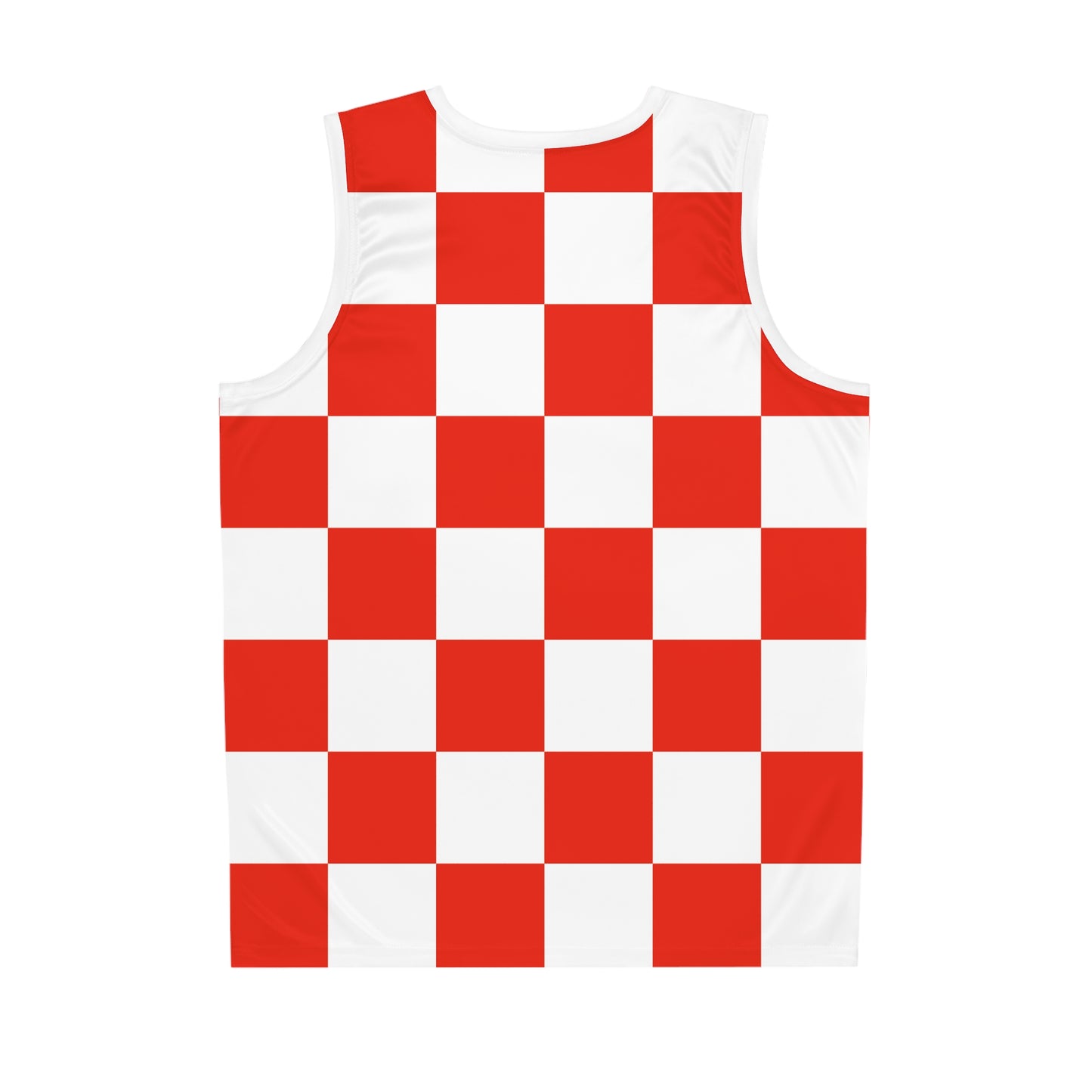 Red Checkerboard Basketball Jersey