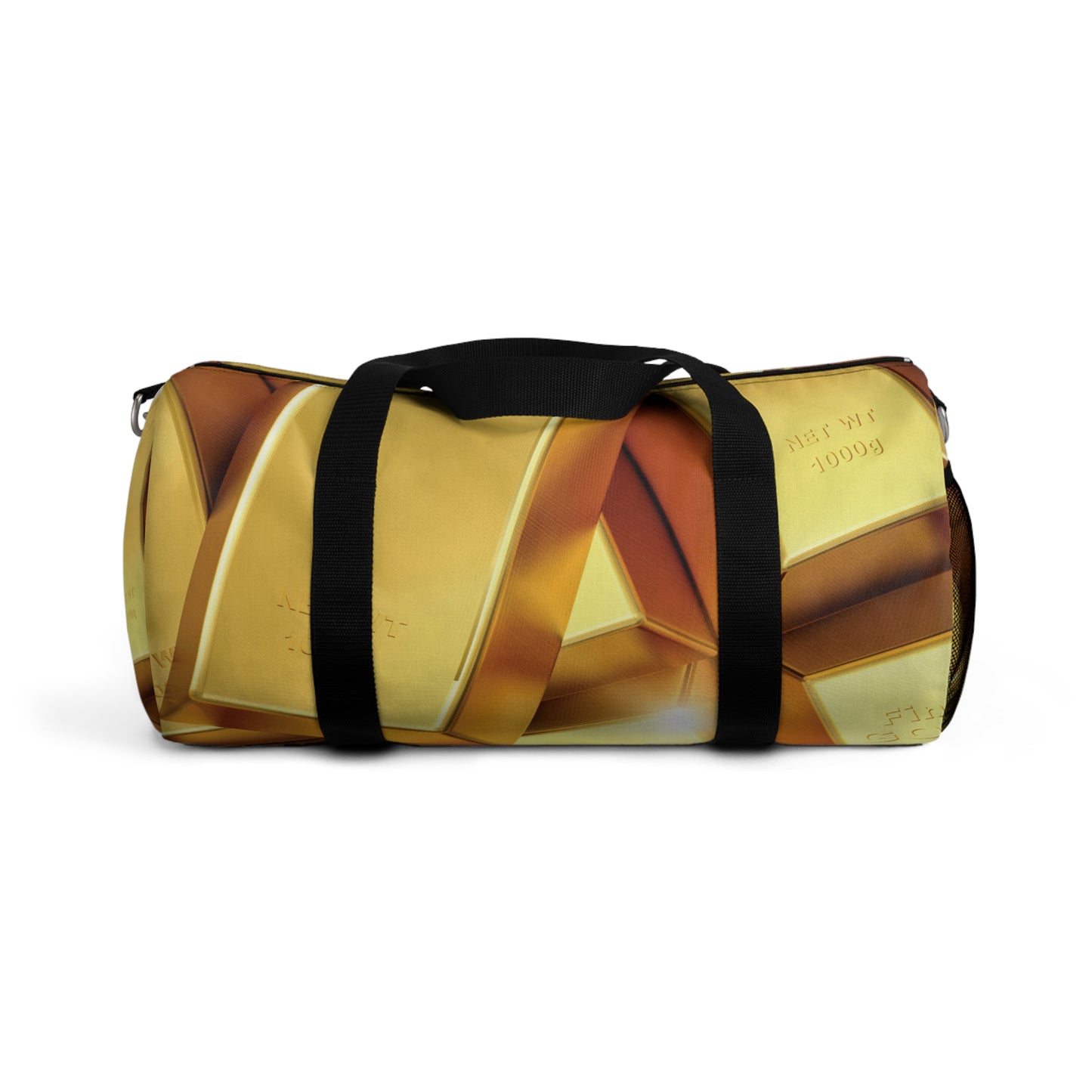 Gold Bars Print Duffel Bag With Strap