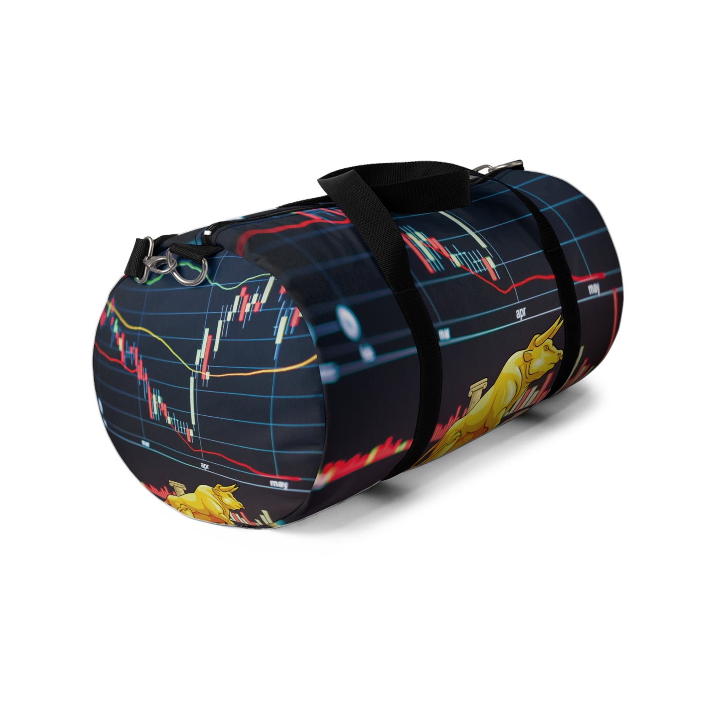 Stock Chart Duffel Bag, Golden Bull Print