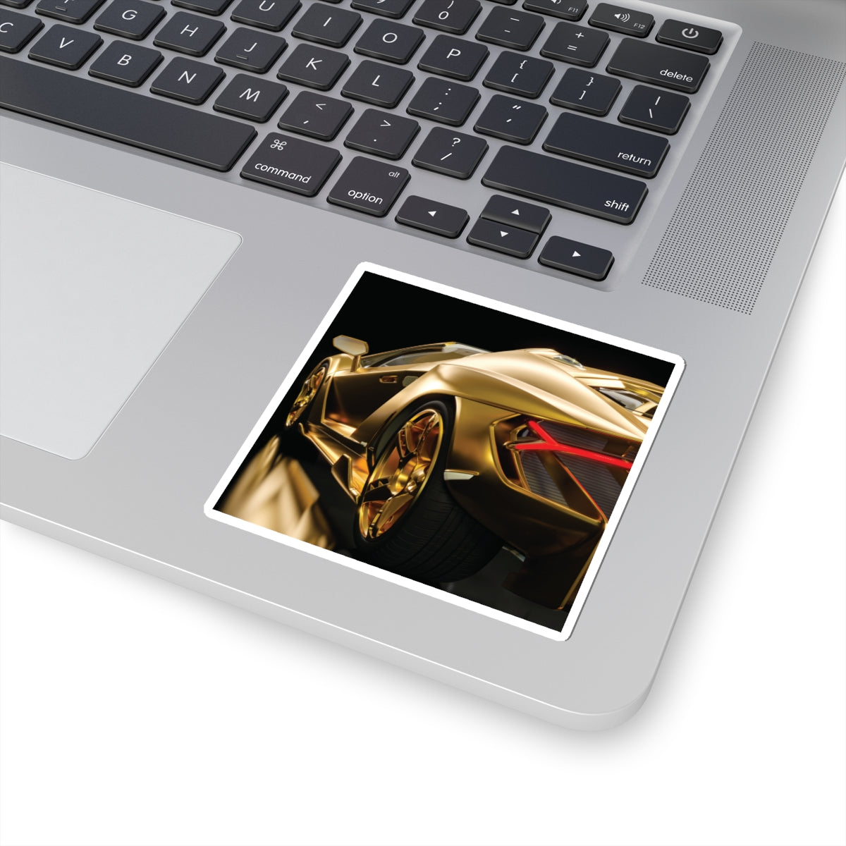 Luxury Car Kiss-Cut Stickers - Gold Sports Car Design for Auto Enthusiasts
