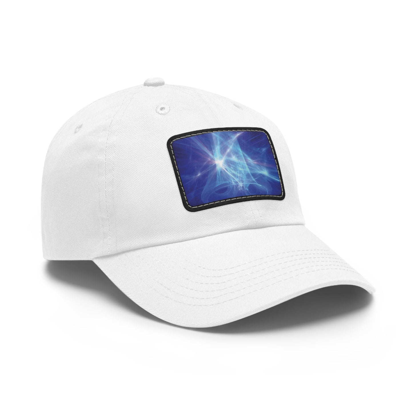 Blue Lights Dad Hat with Leather Patch (Rectangle)