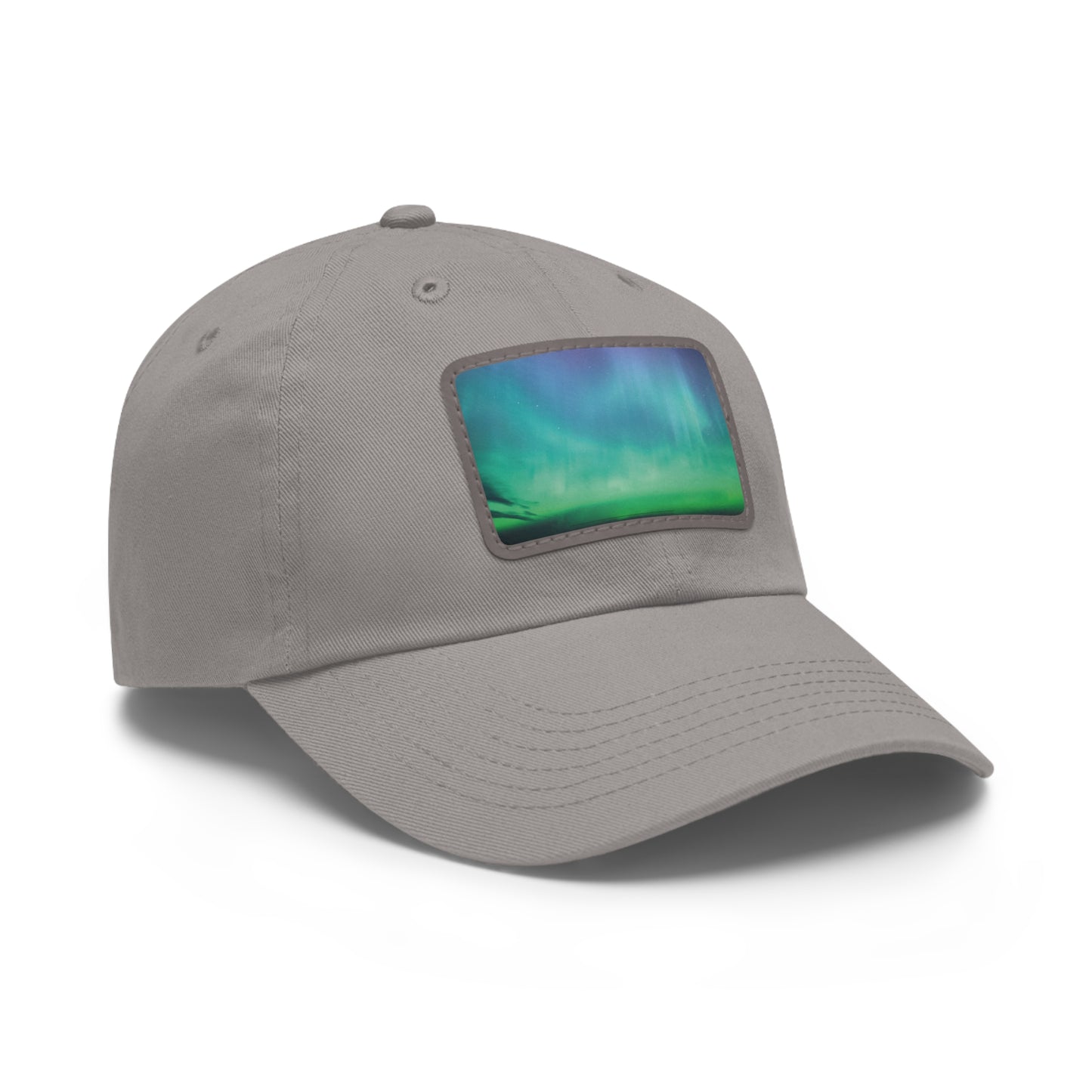 The Northern Lights Dad Hat with Leather Patch (Rectangle)