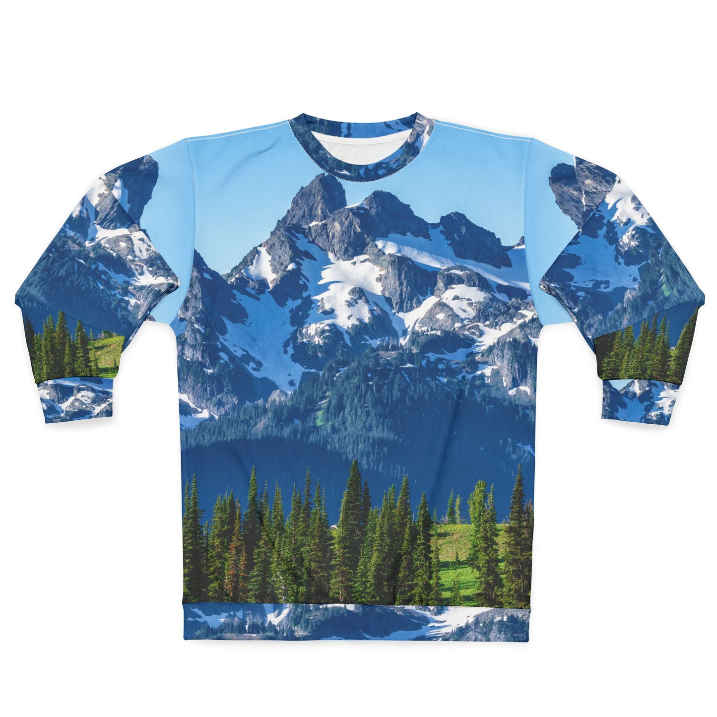 Mountains All Over Print Sweatshirt