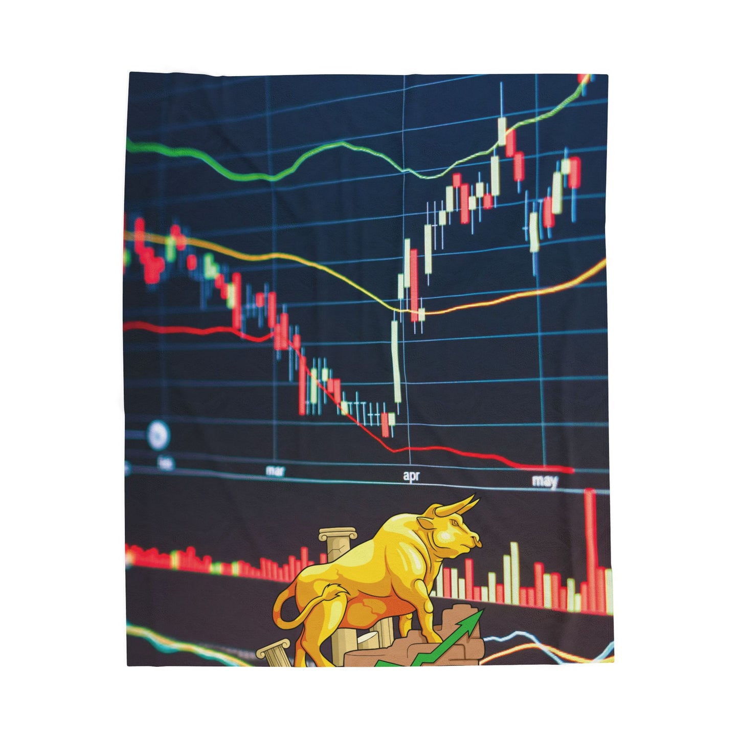 Stock Market Chart Plush Blanket