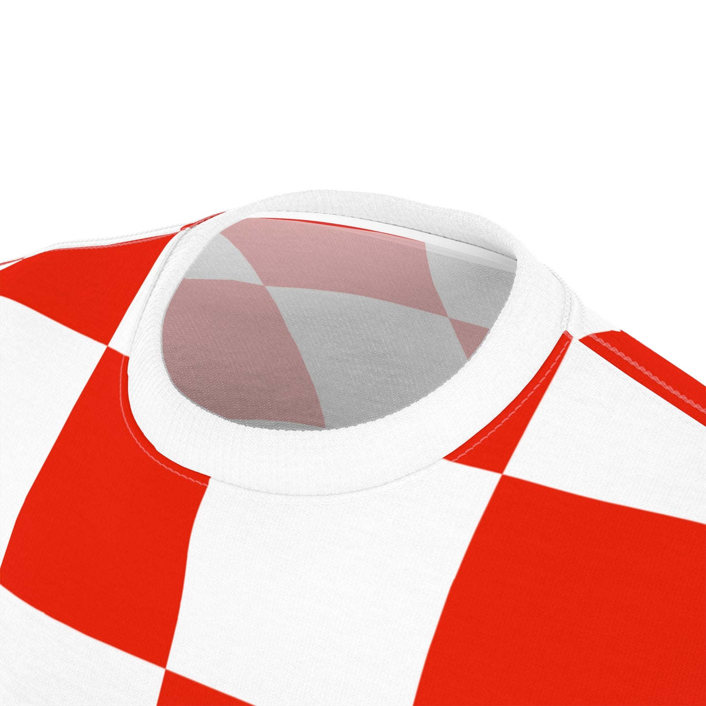 Vibrant Red Checkerboard Unisex Tee