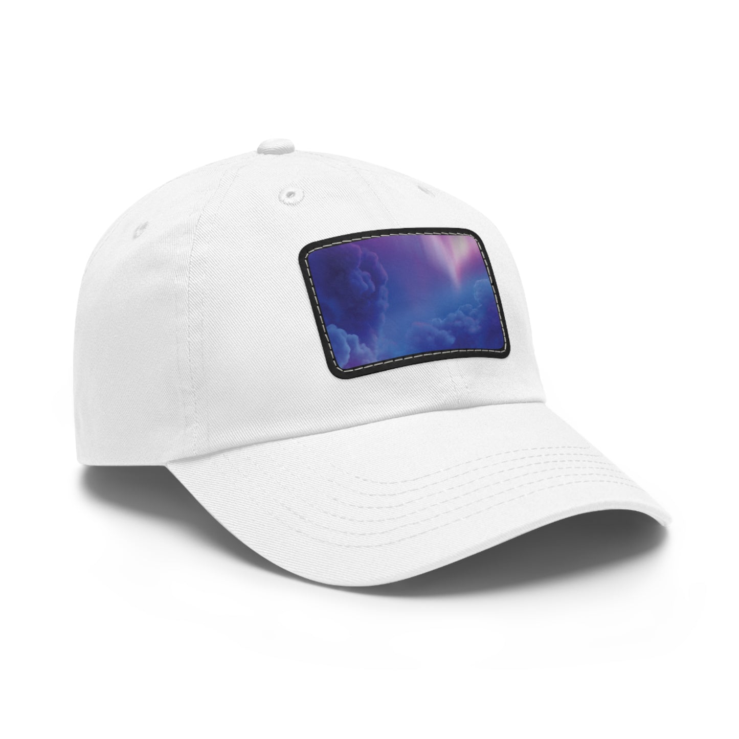 Clouds Dad Hat with Leather Patch (Rectangle)