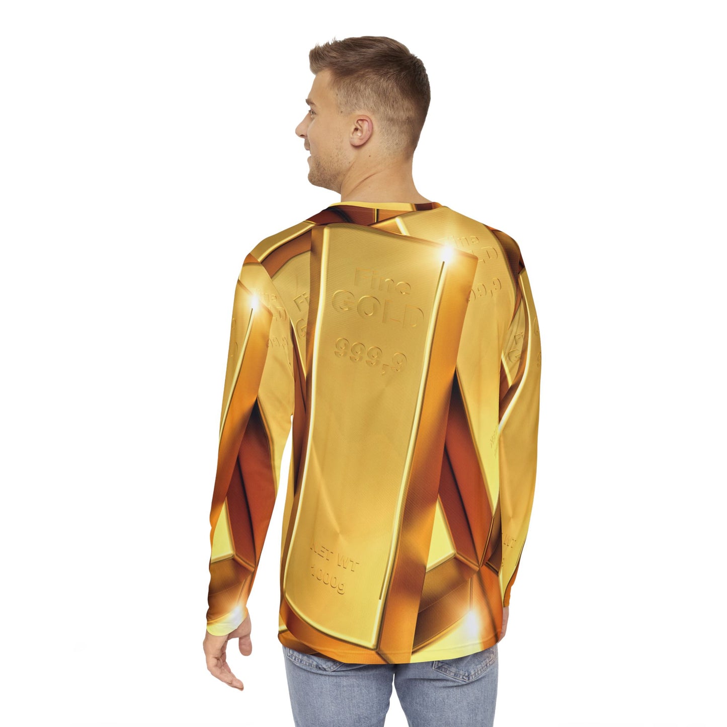 Fine Gold Men's Long Sleeve Shirt (AOP)