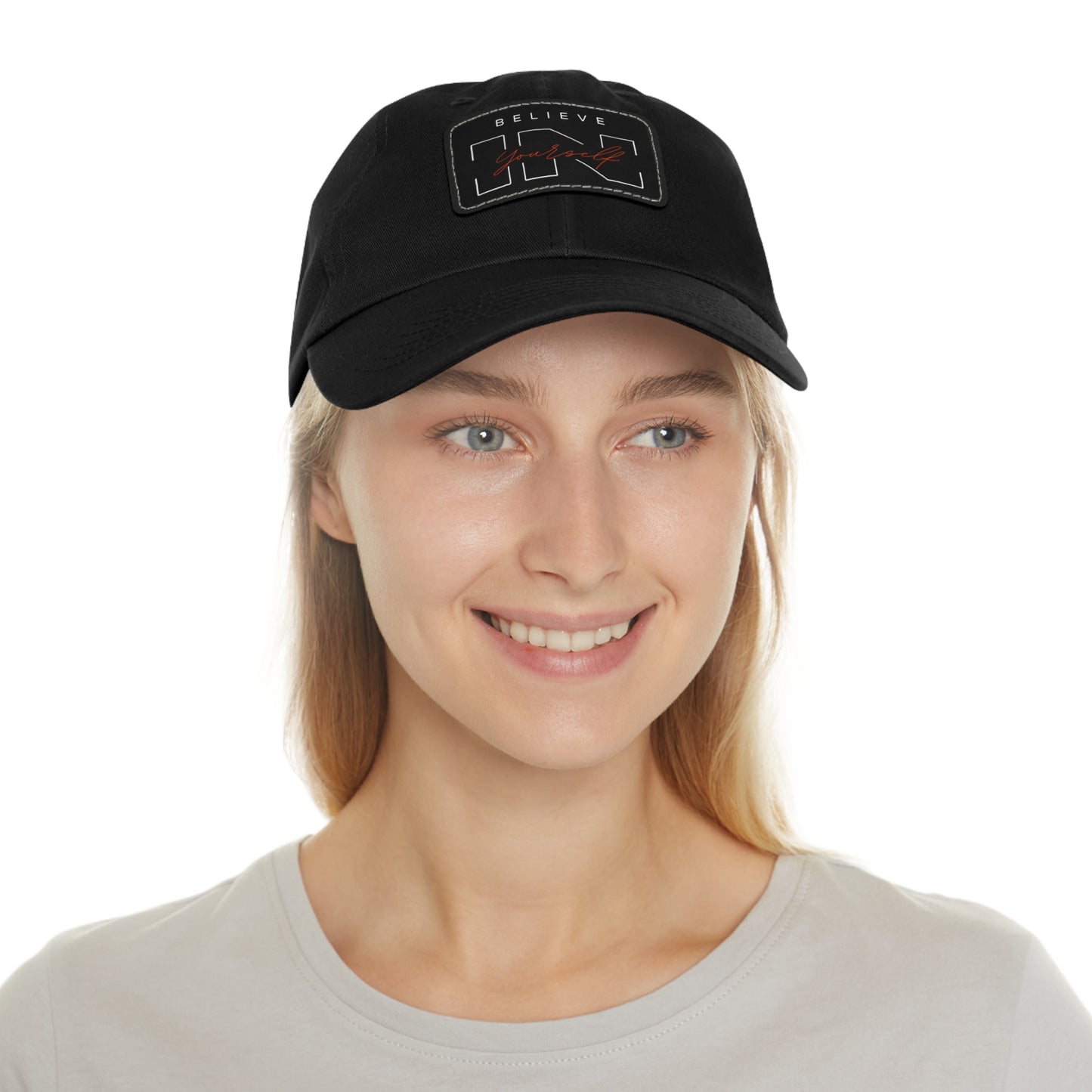 Stylish Dad Hat with Leather Patch - Believe in Yourself