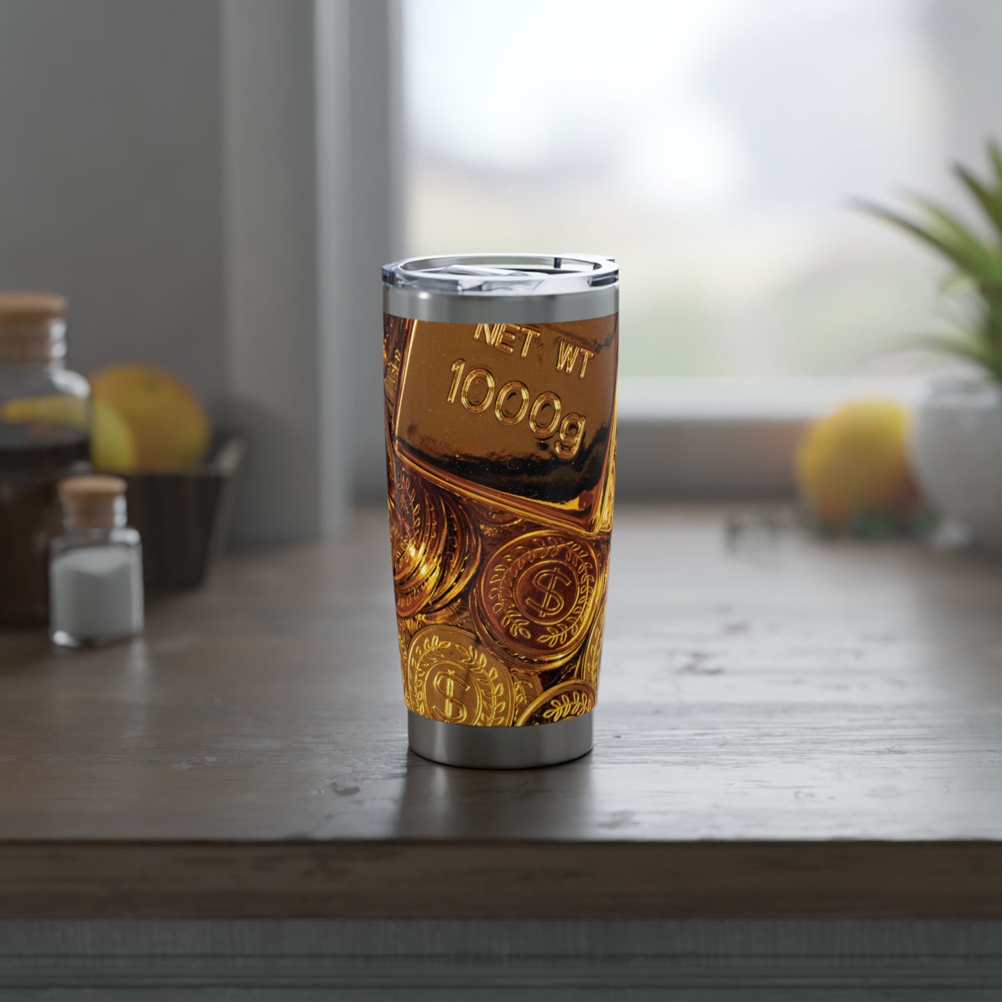 Vagabond Gold Coin 20oz Tumbler - Sleek Travel Mug for Adventure Seekers