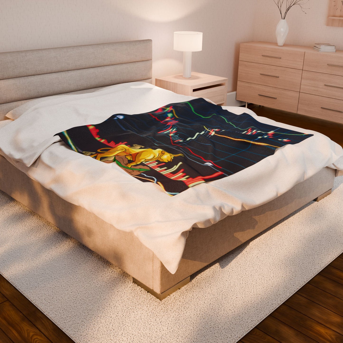 Stock Market Velveteen Plush Blanket