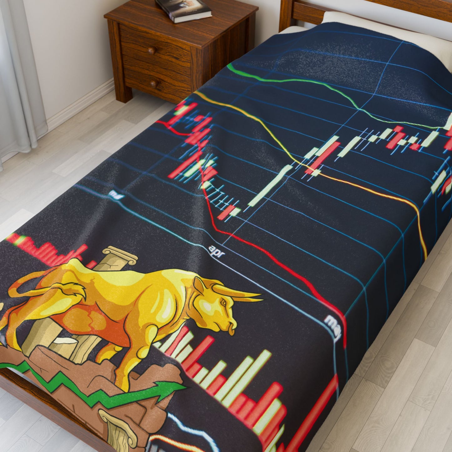 Stock Market Velveteen Plush Blanket