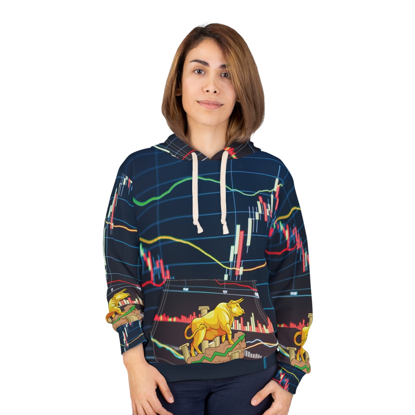 Stock Market Hoodie, Investor Gift, Polyester, Bull Market Hoodie