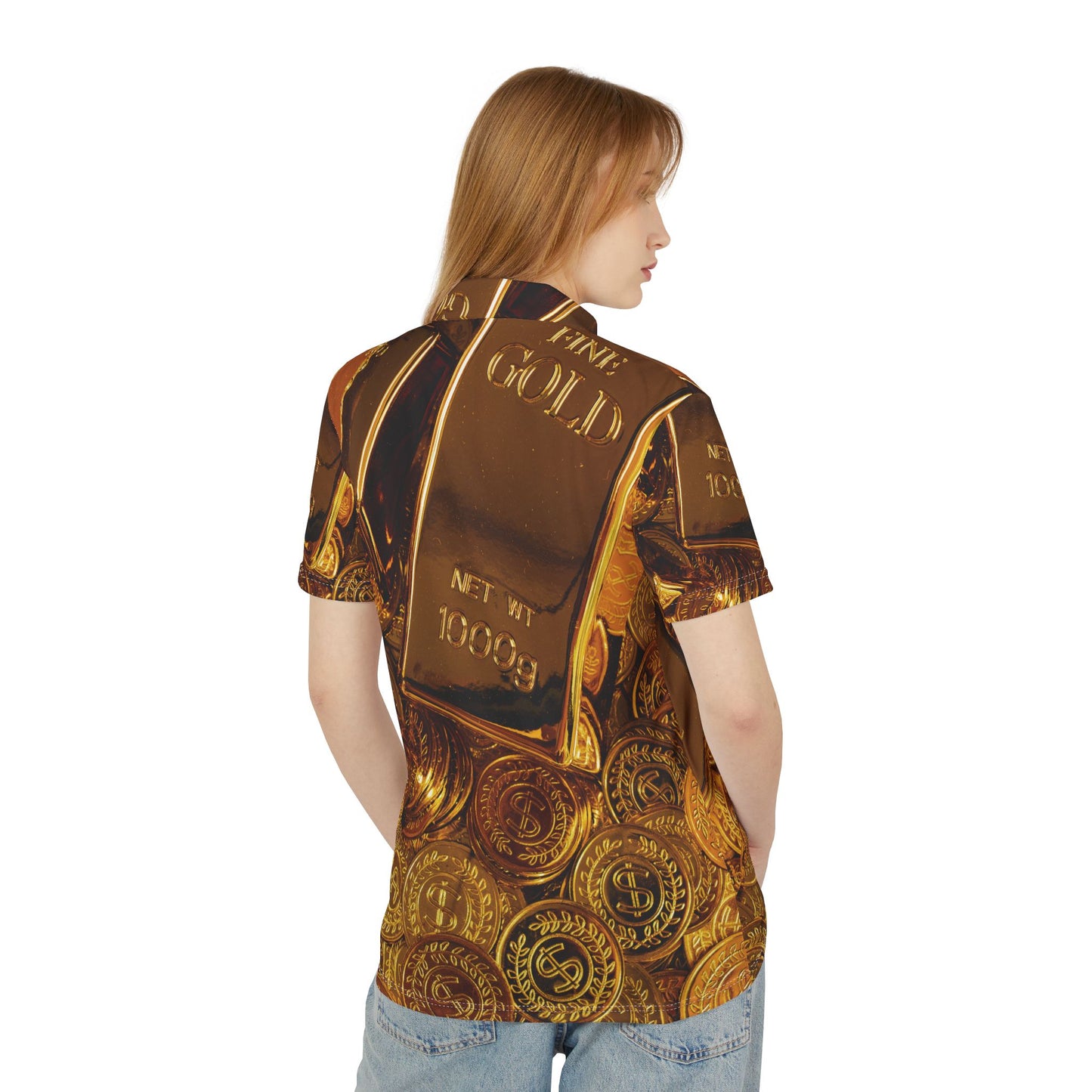 Gold Bar Unisex Polo Shirt (AOP)