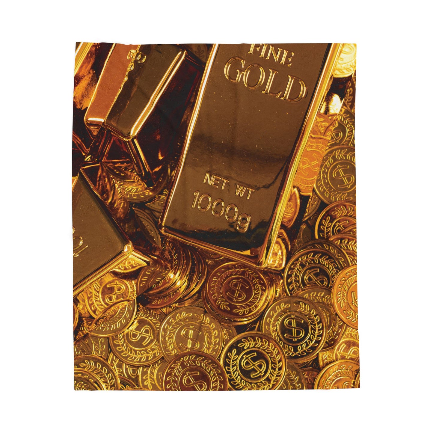 Gold Bars Plush Blanket
