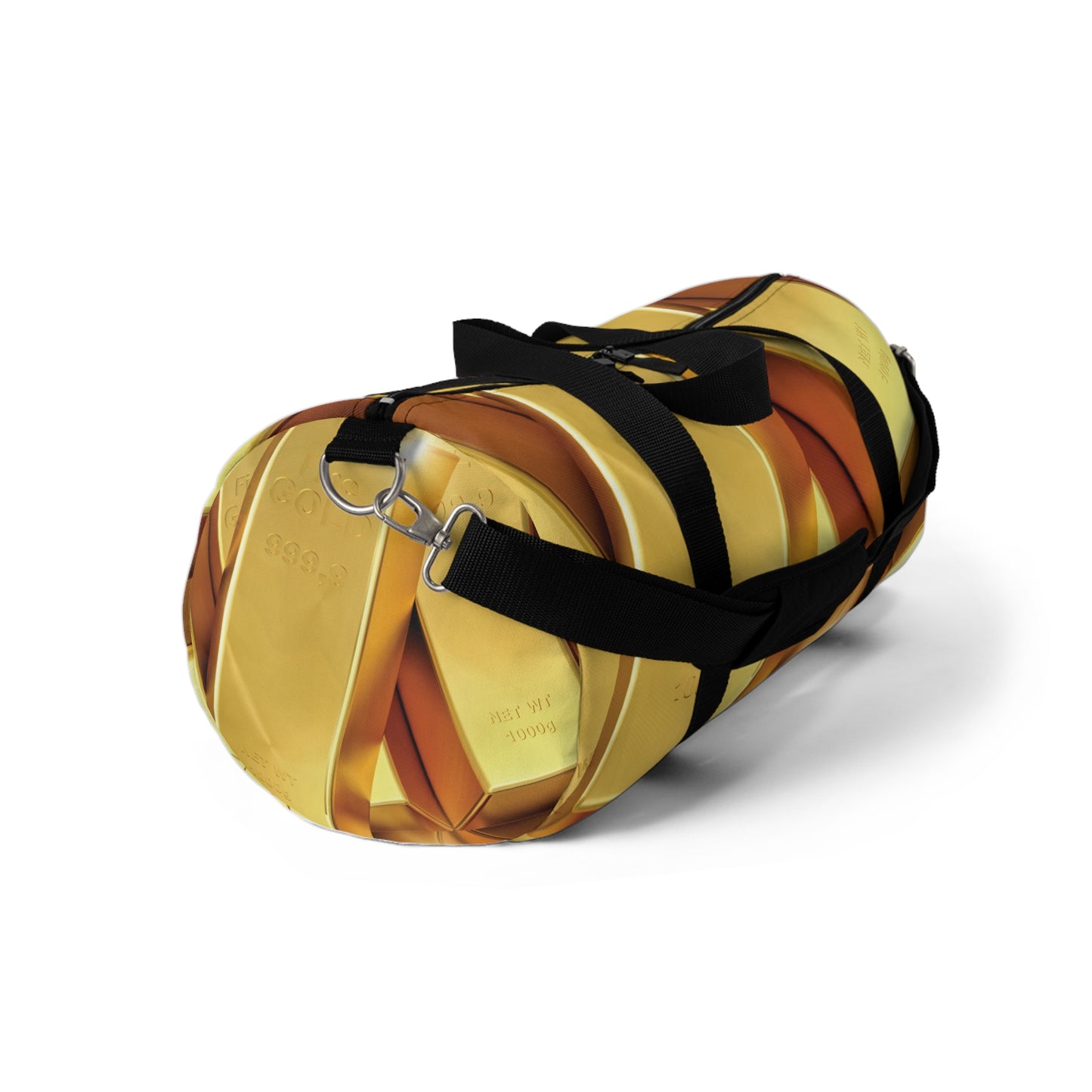 Gold Bars Print Duffel Bag With Strap