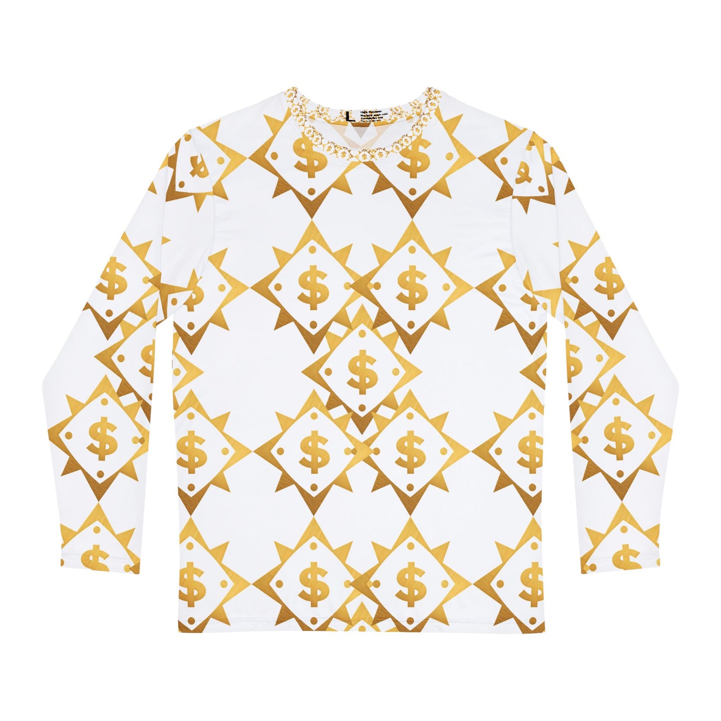 Gold Money Print Long Sleeve Shirt
