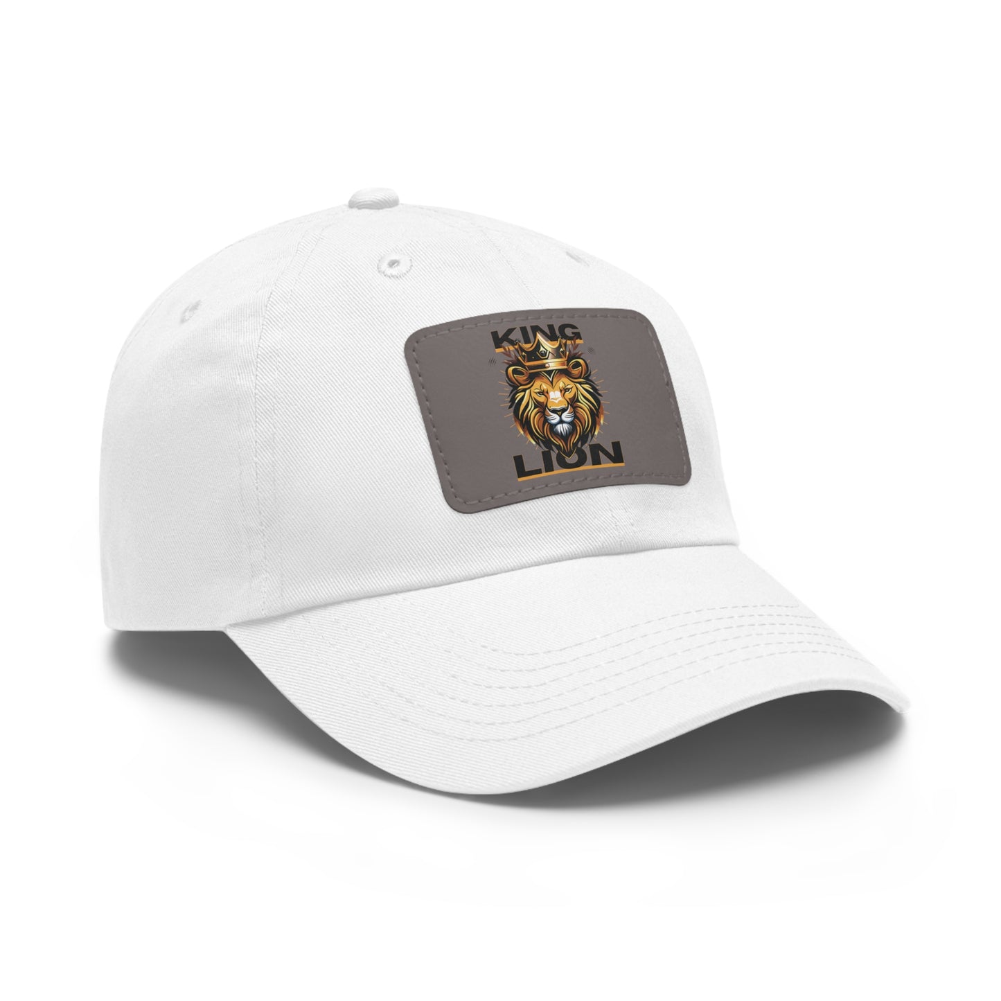 King Lion Dad Hat with Leather Patch (Rectangle)
