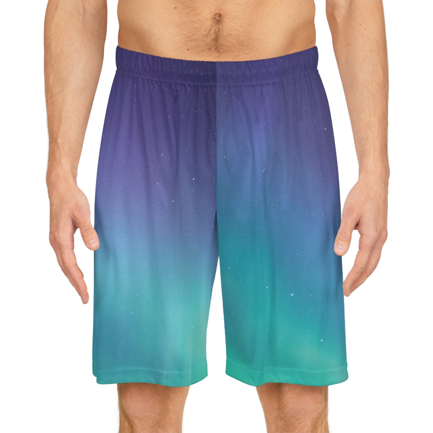 Aurora Borealis Basketball Shorts All Over Print