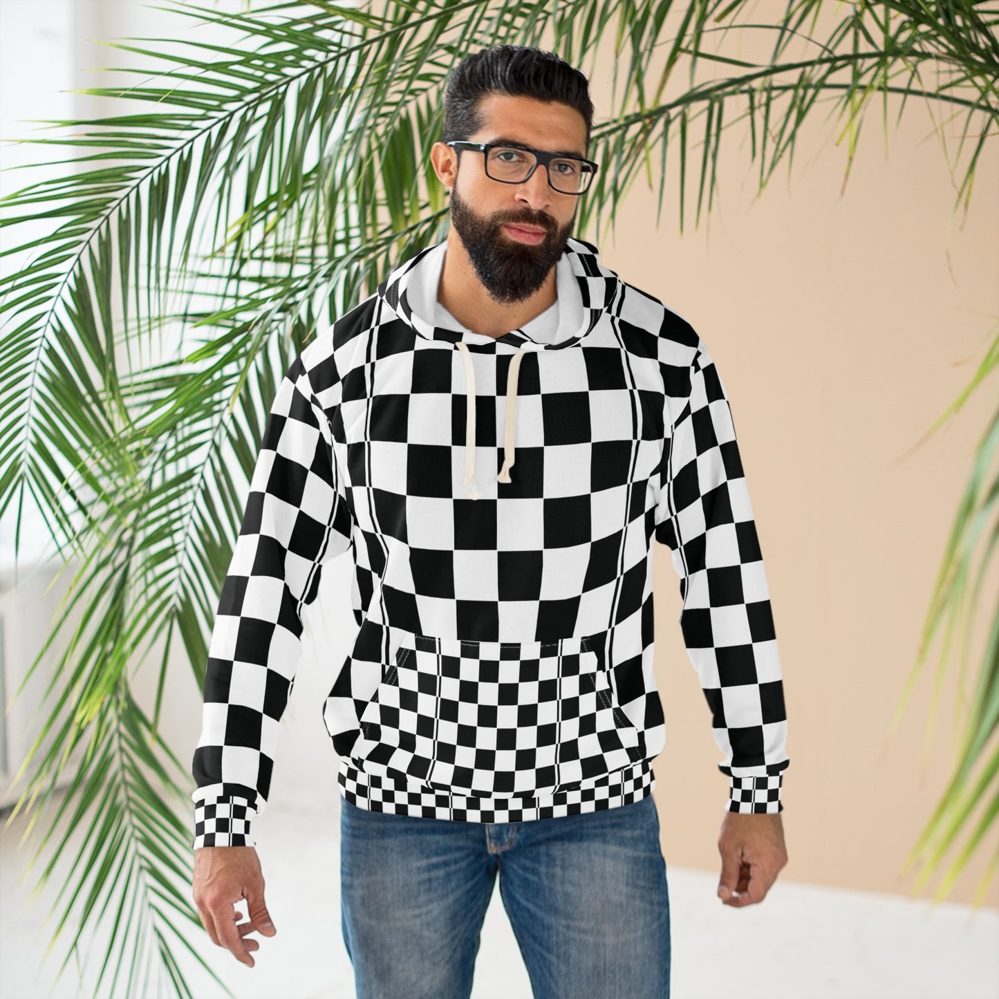 Checkerboard Pullover Hoodie