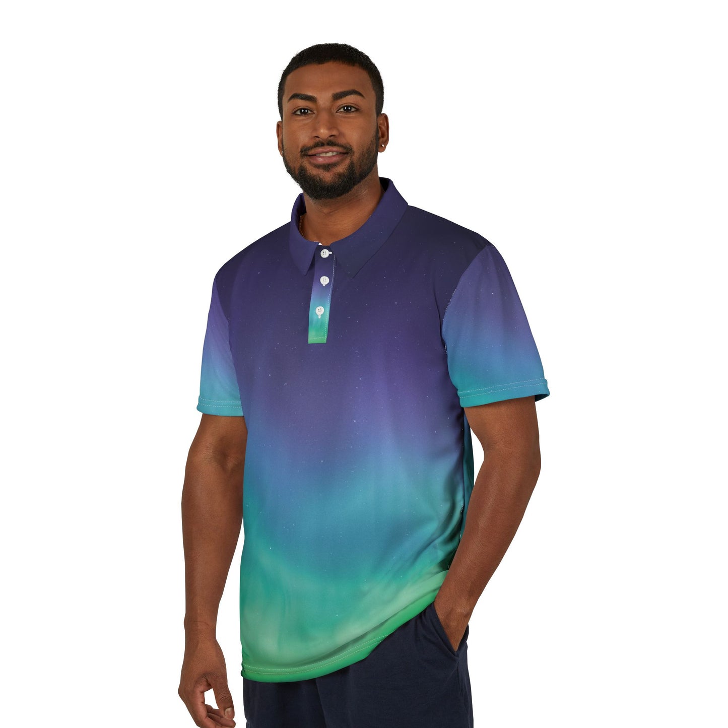 The Northern Lights Unisex Polo Shirt (AOP)