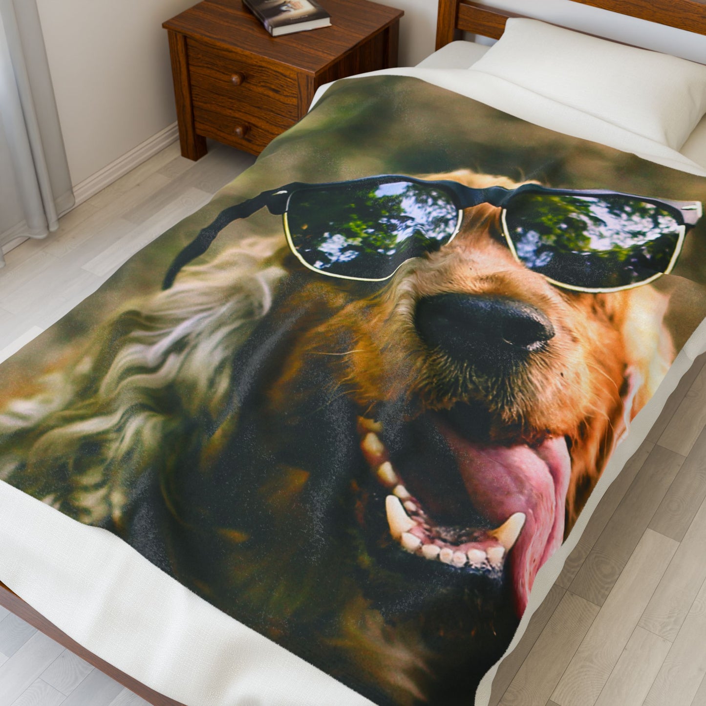 Cool Dog Velveteen Plush Blanket