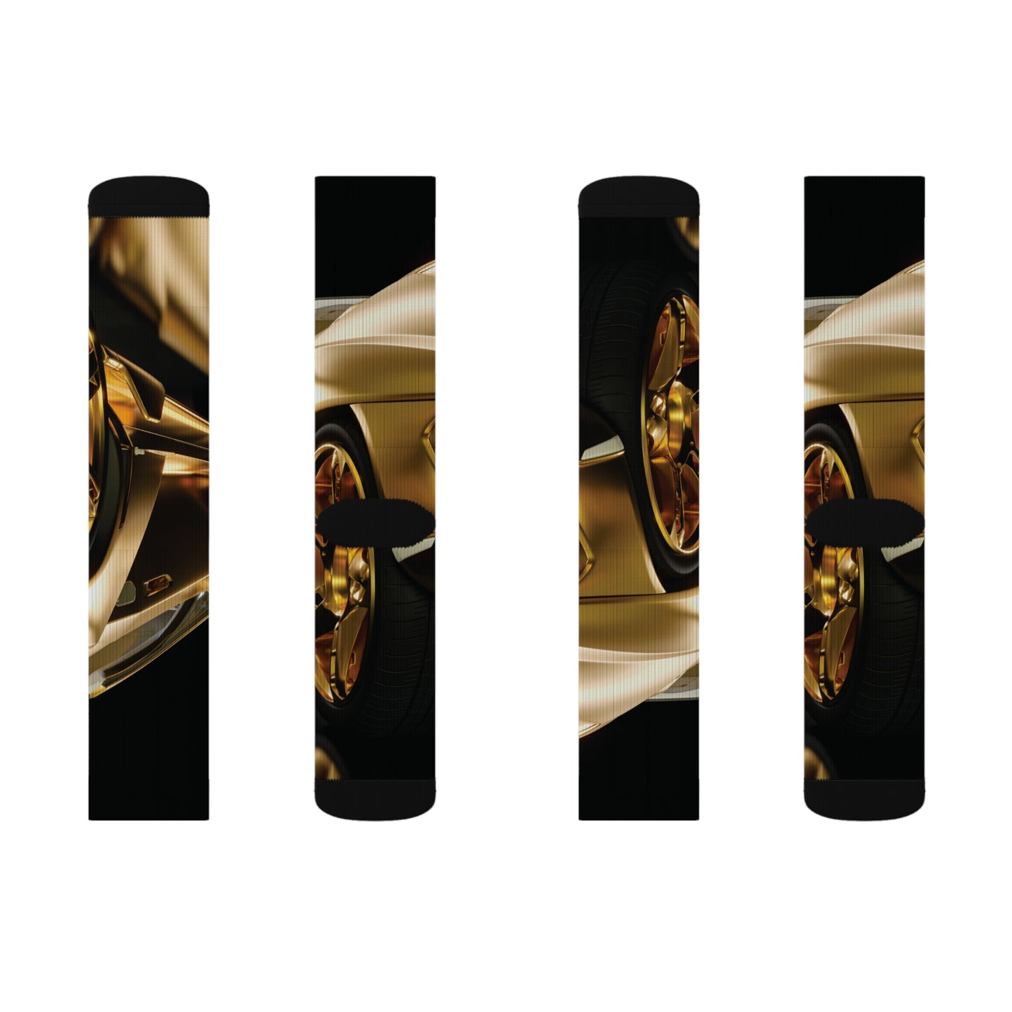 Gold Car Sublimation Socks