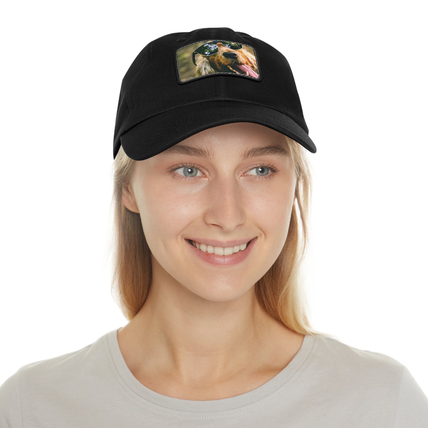 Cool Dog Dad Hat with Leather Patch (Rectangle)