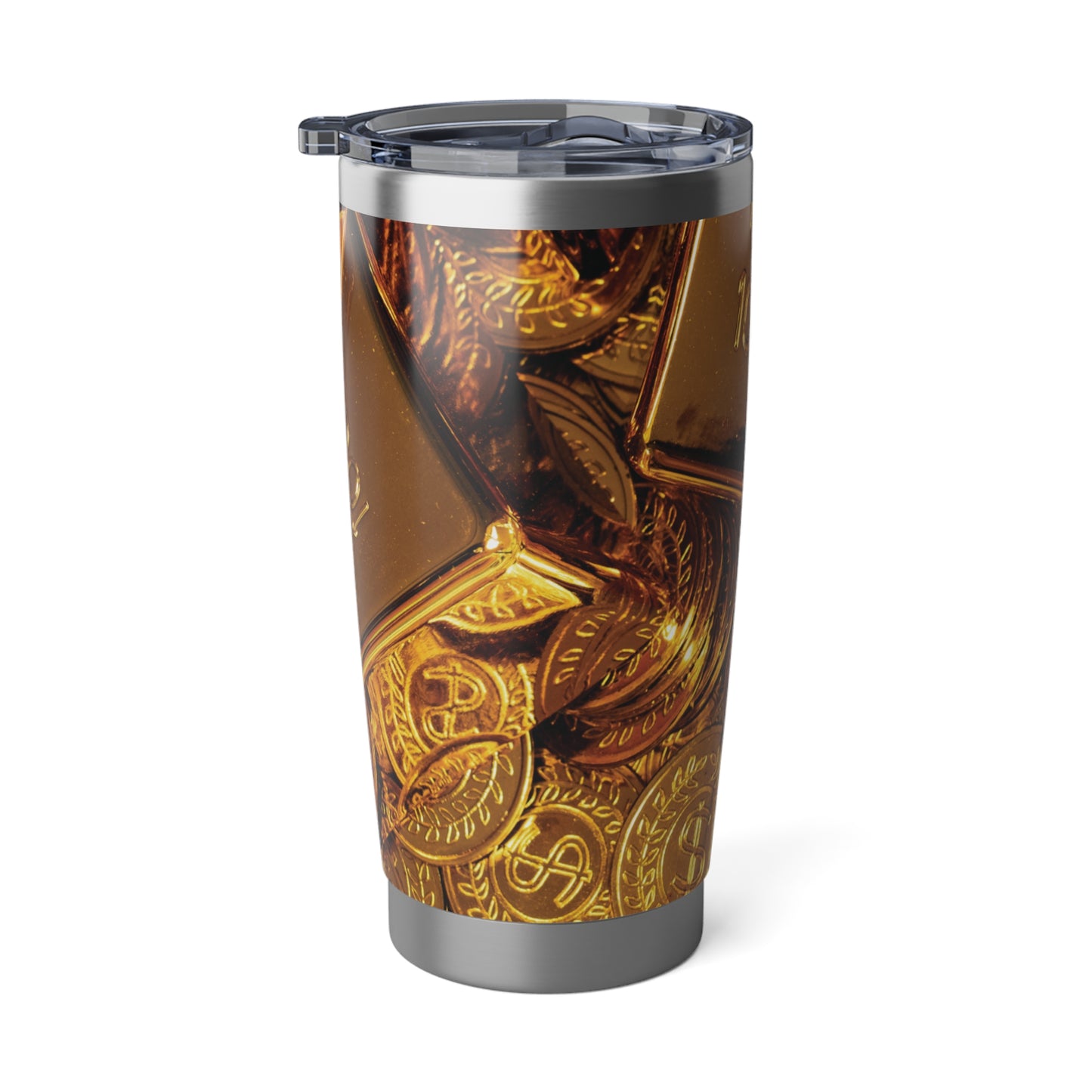 Vagabond Gold Coin 20oz Tumbler - Sleek Travel Mug for Adventure Seekers